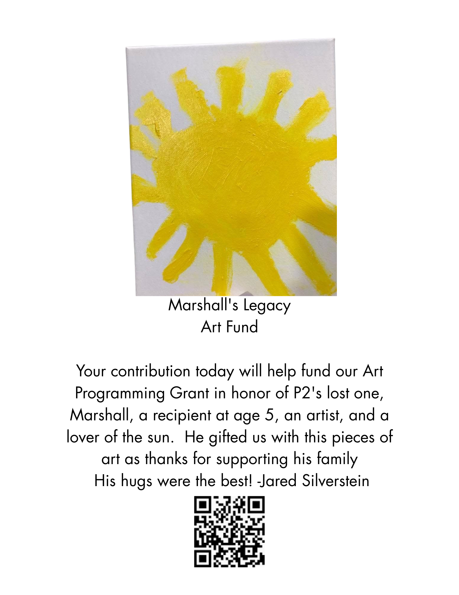 Campaign cover for In Memory of Marshall, Arts Fund