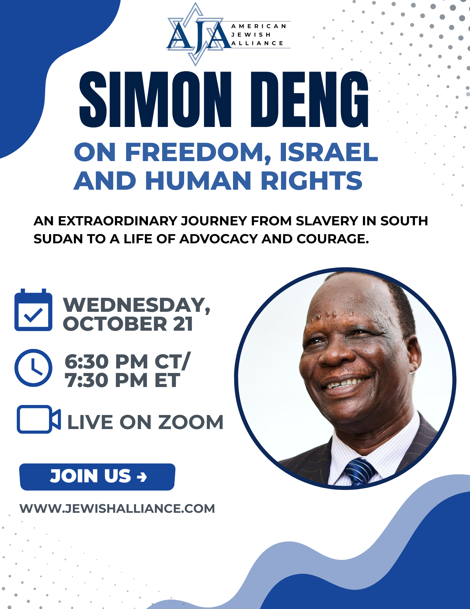 Campaign cover image for AJA: Simon Deng On Freedom, Israel and Human Rights