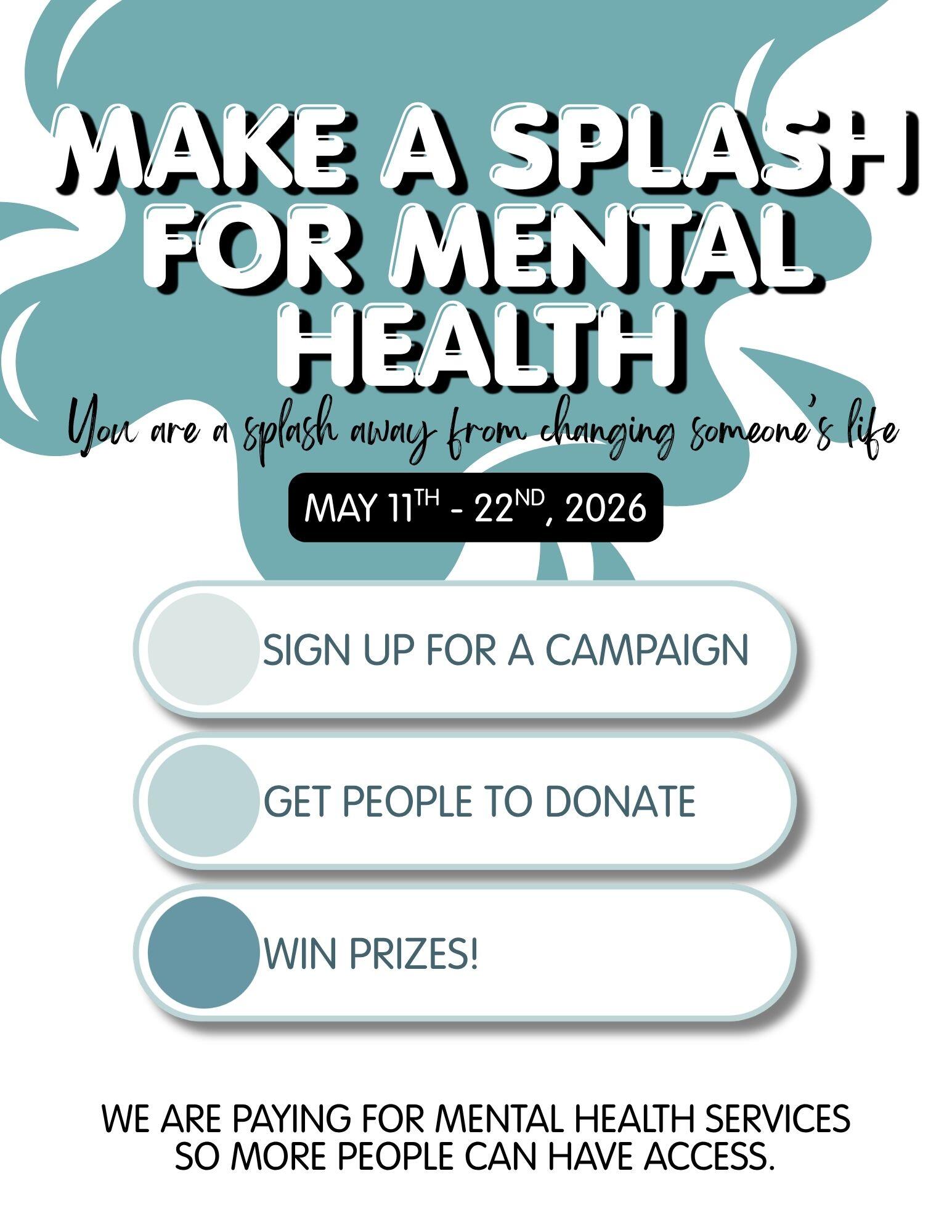 Campaign cover image for Make a Splash for Mental Health