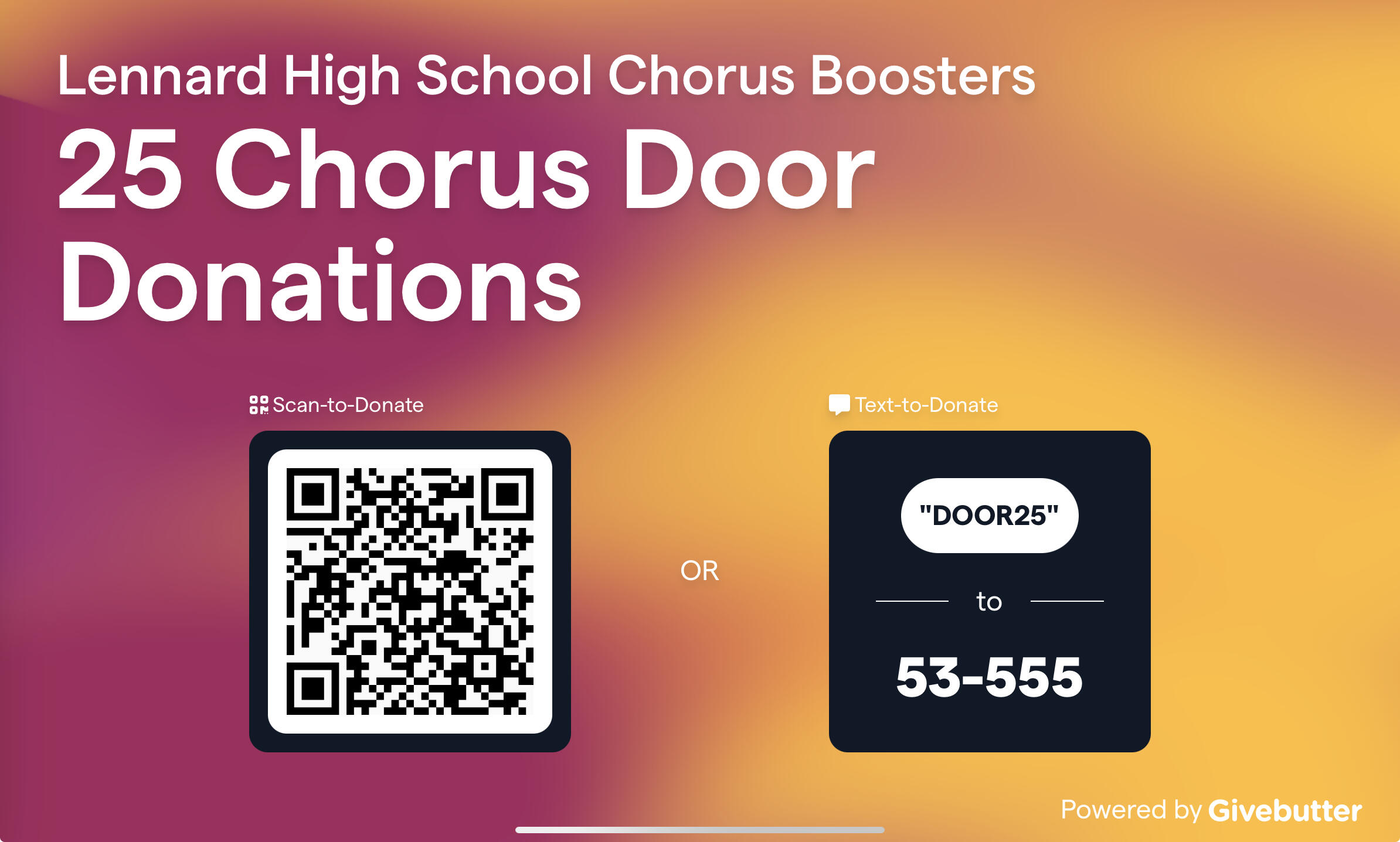 Campaign cover image for Lennard Chorus Door Donations