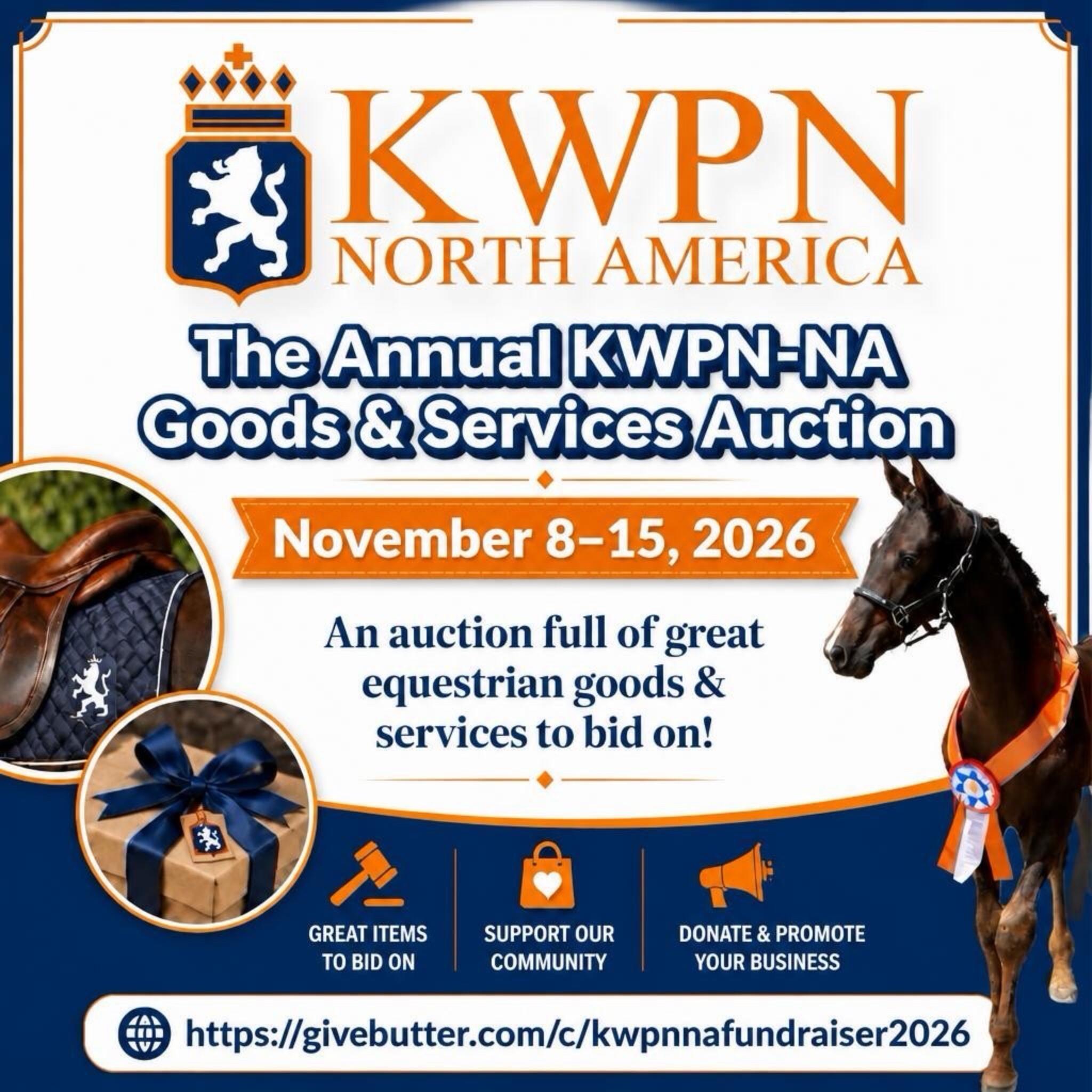 Campaign cover image for The 2026 KWPN-NA Online Goods & Services Auction