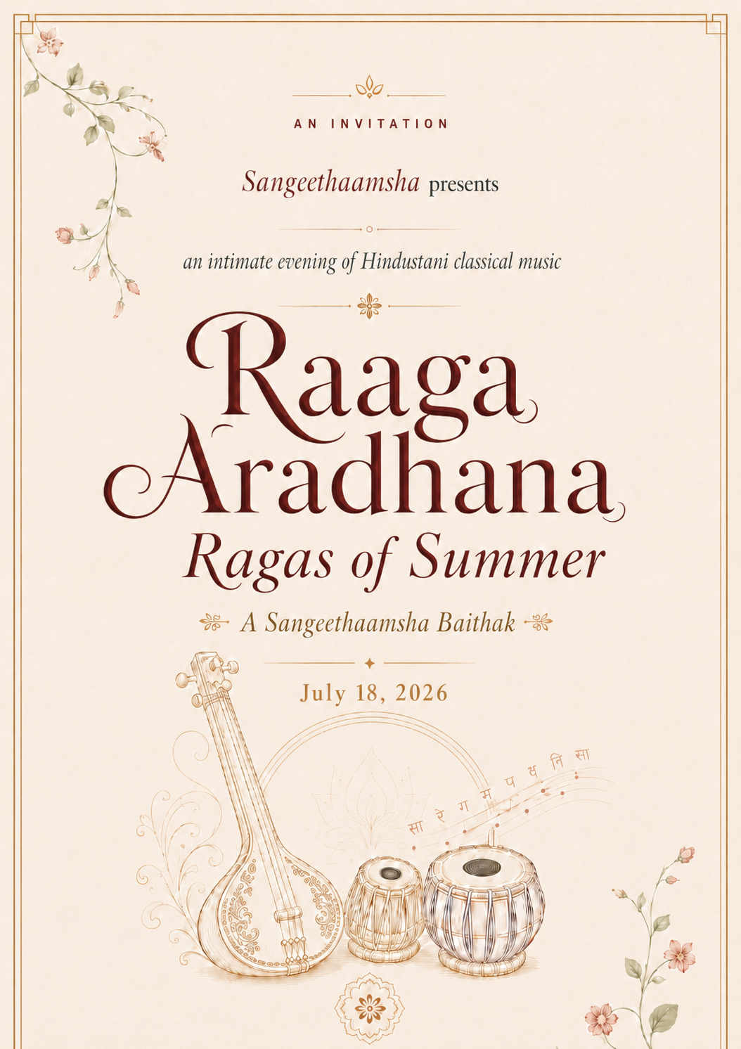 Campaign cover image for Ragas of Summer: A Sangeethaamsha Baithak