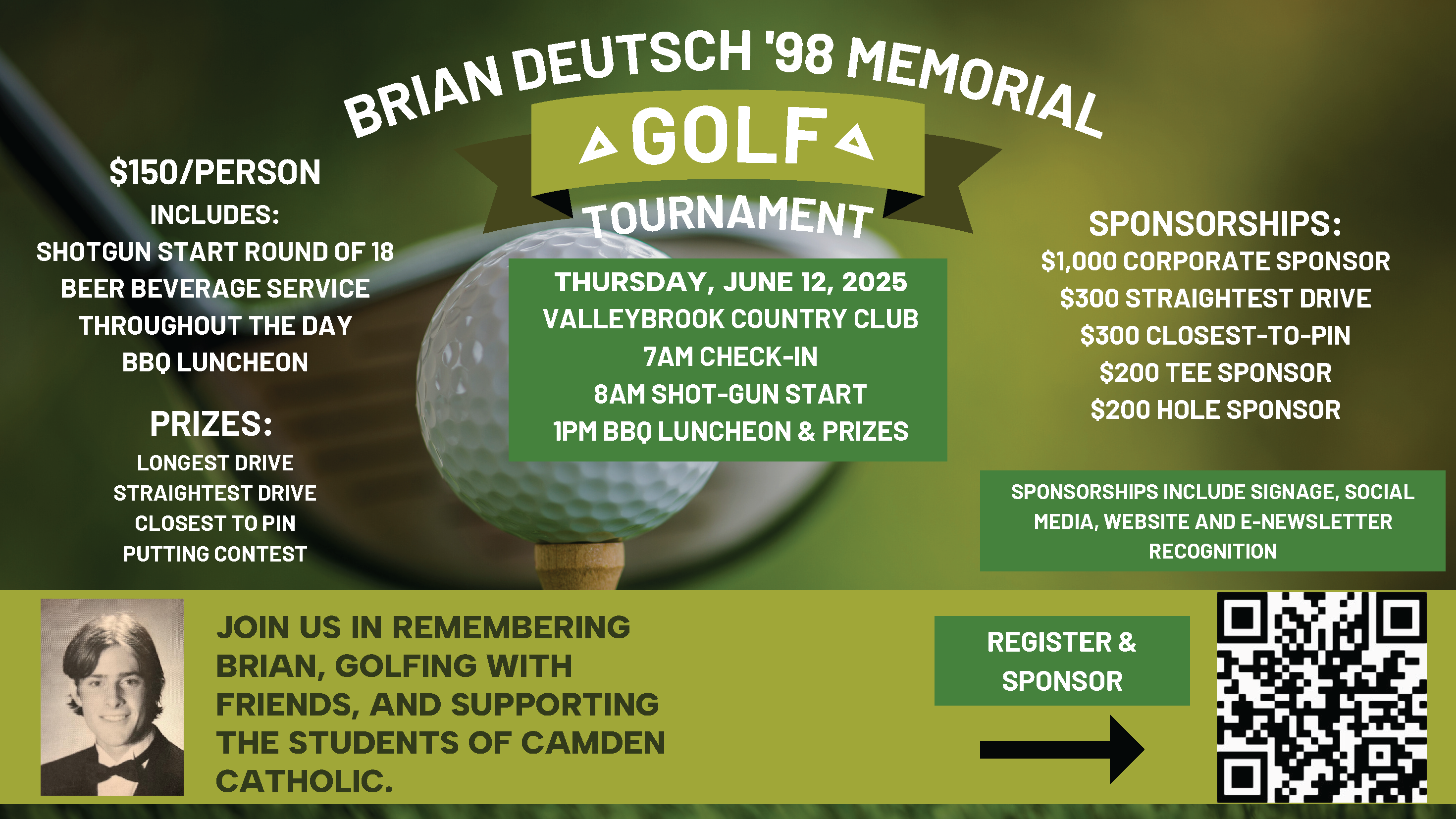 Campaign cover image for Brian Deutsch '98 Memorial Golf Tournament 2025