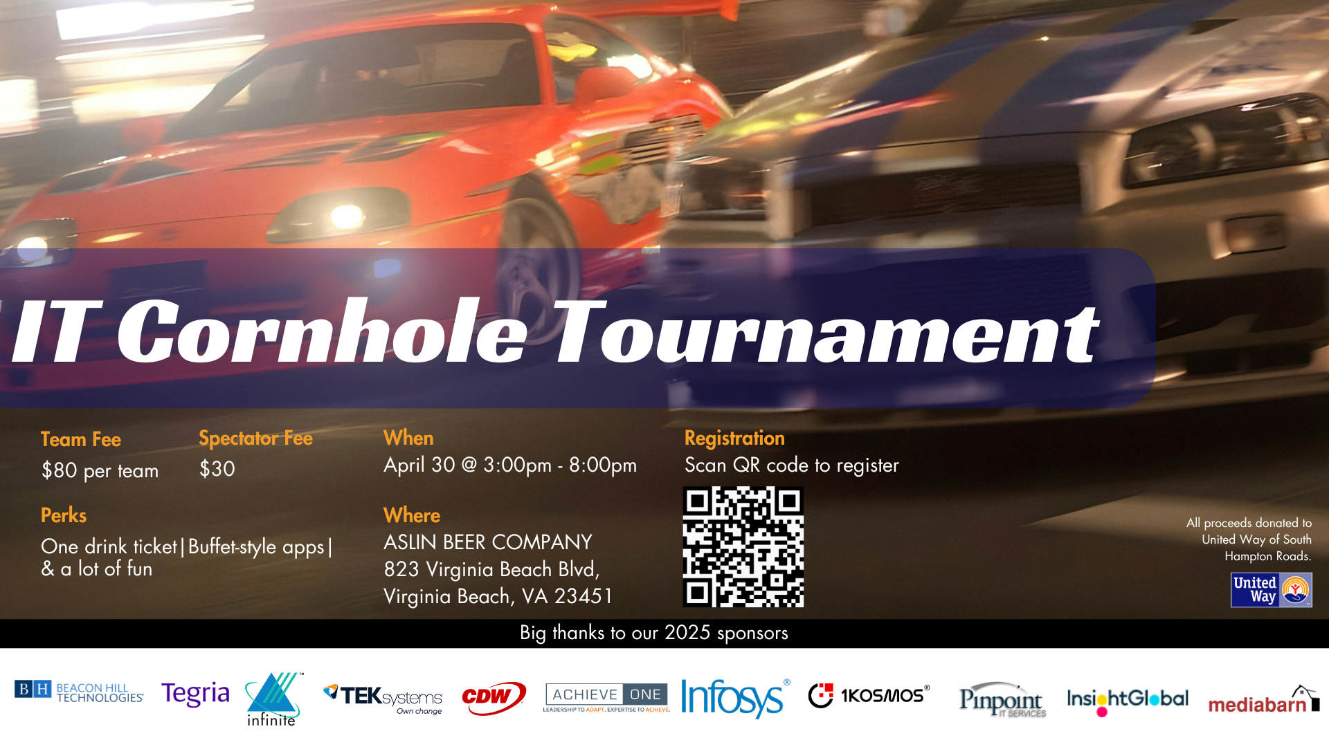 Campaign cover image for 2025 Sentara IT United Way Cornhole Tournament