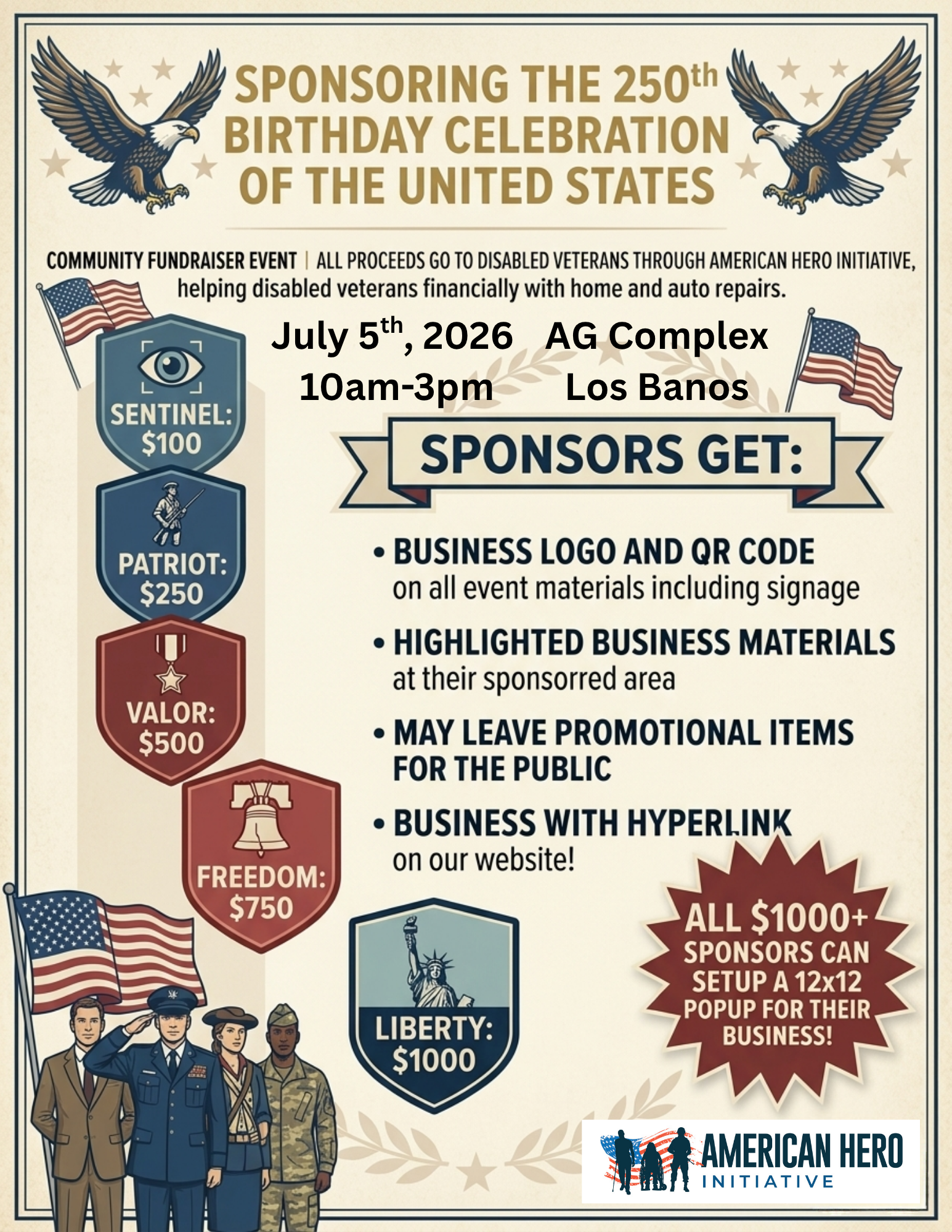 Campaign cover for Sponsors for 250th Birthday Celebration of the United States