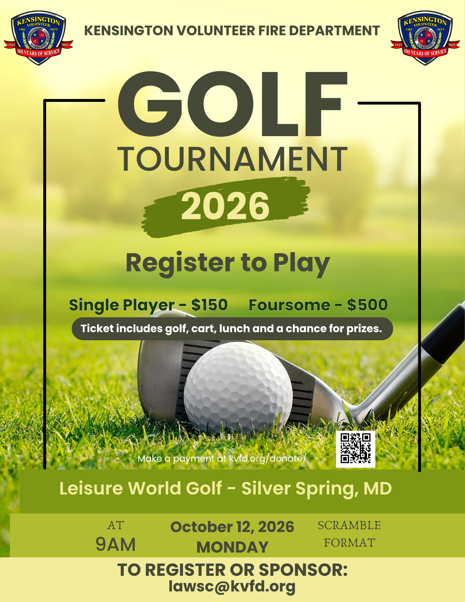 Campaign cover image for 2026 KVFD Golf