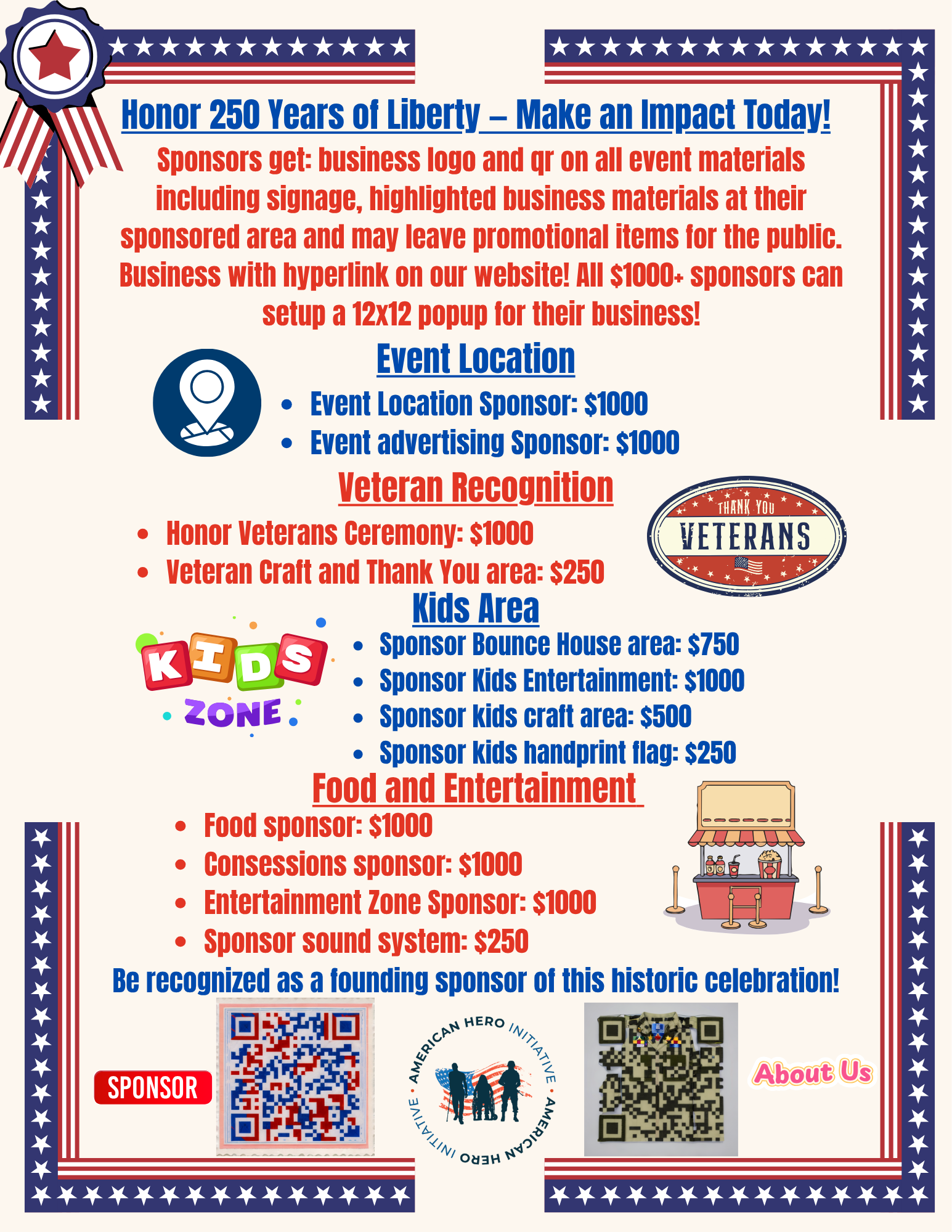Campaign cover for Sponsors for 250th Birthday Celebration of the United States