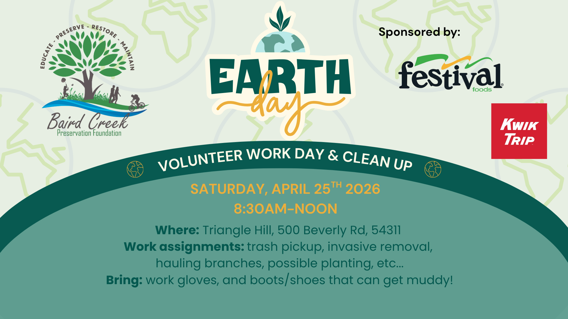 Campaign cover image for Earth Day Work Day & Clean Up 4/25/26