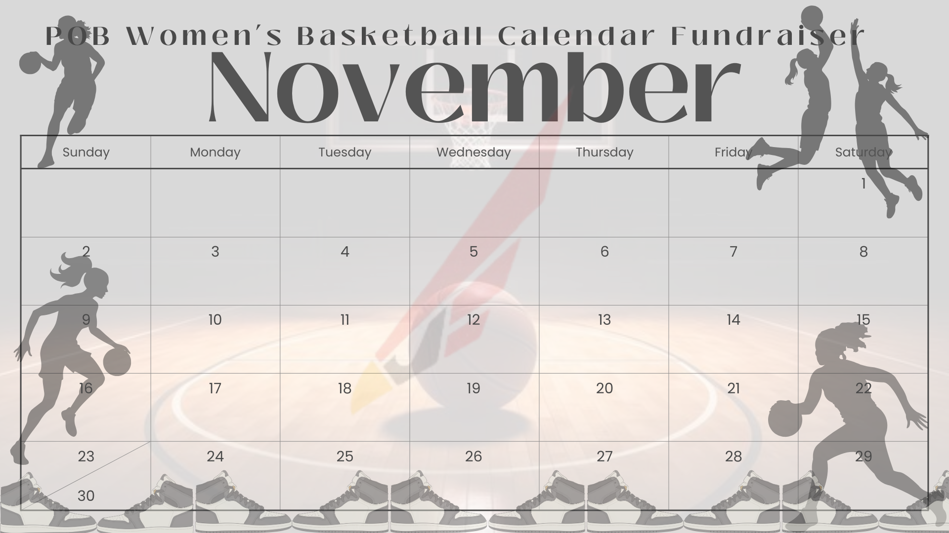 Campaign cover image for POB Women's Basketball - Fill the Calendar November