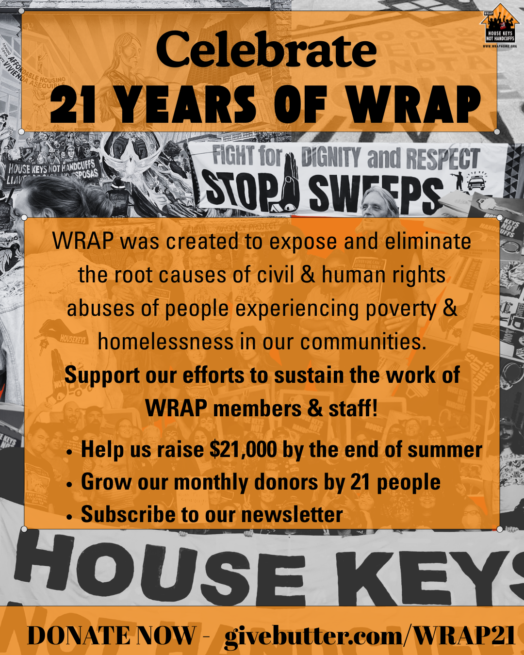 Campaign cover image for WRAP Turns 21