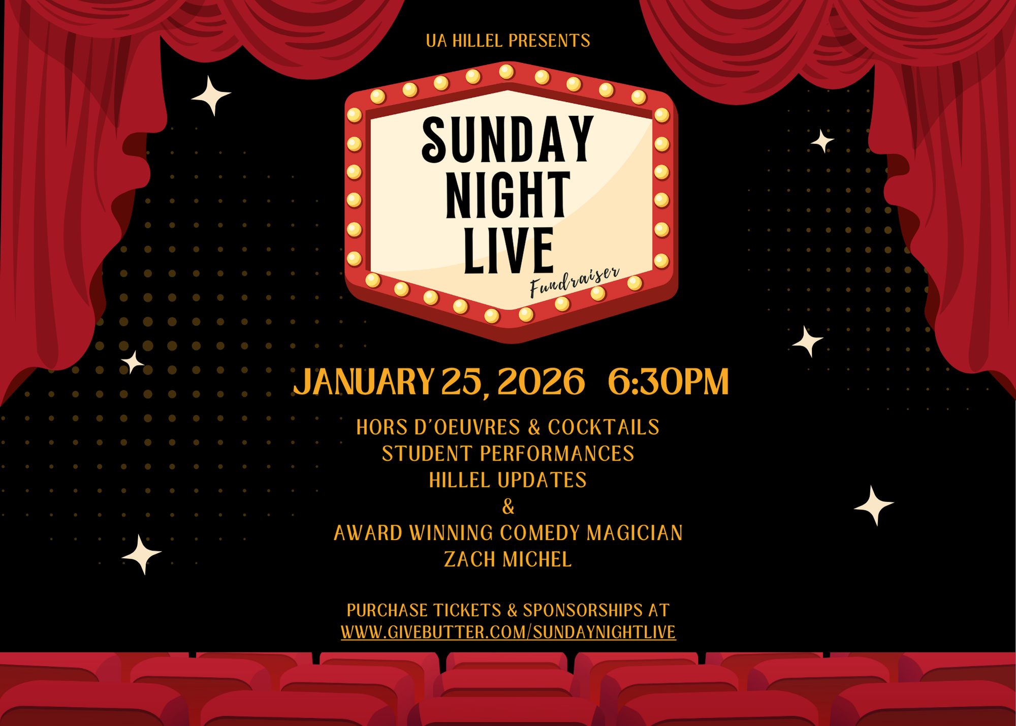 Campaign cover image for Sunday Night Live at Hillel!