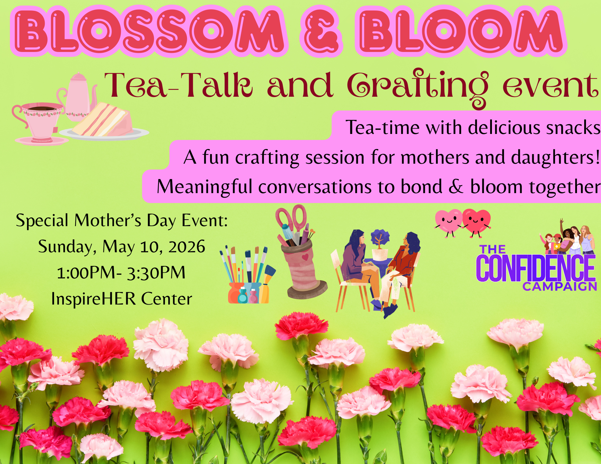Campaign cover image for Blossom & Bloom: A Mother-Daughter Tea-Talk & Crafting Event with The Confidence Campaign
