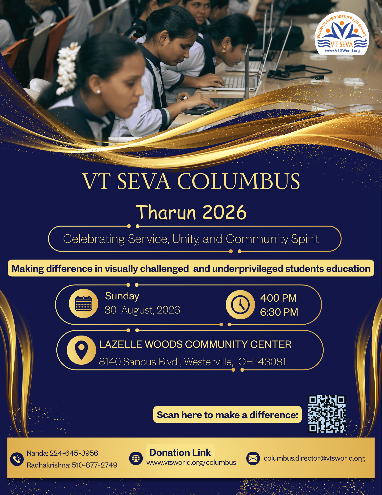 Campaign cover for VT Seva Columbus THARUN 2026