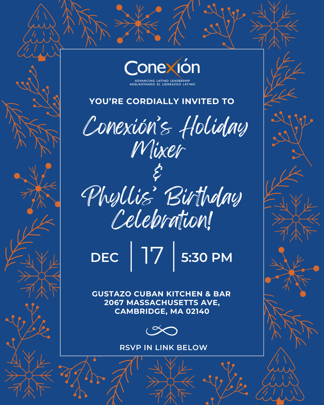 Campaign cover image for Conexion Holiday Mixer & Phyllis Birthday