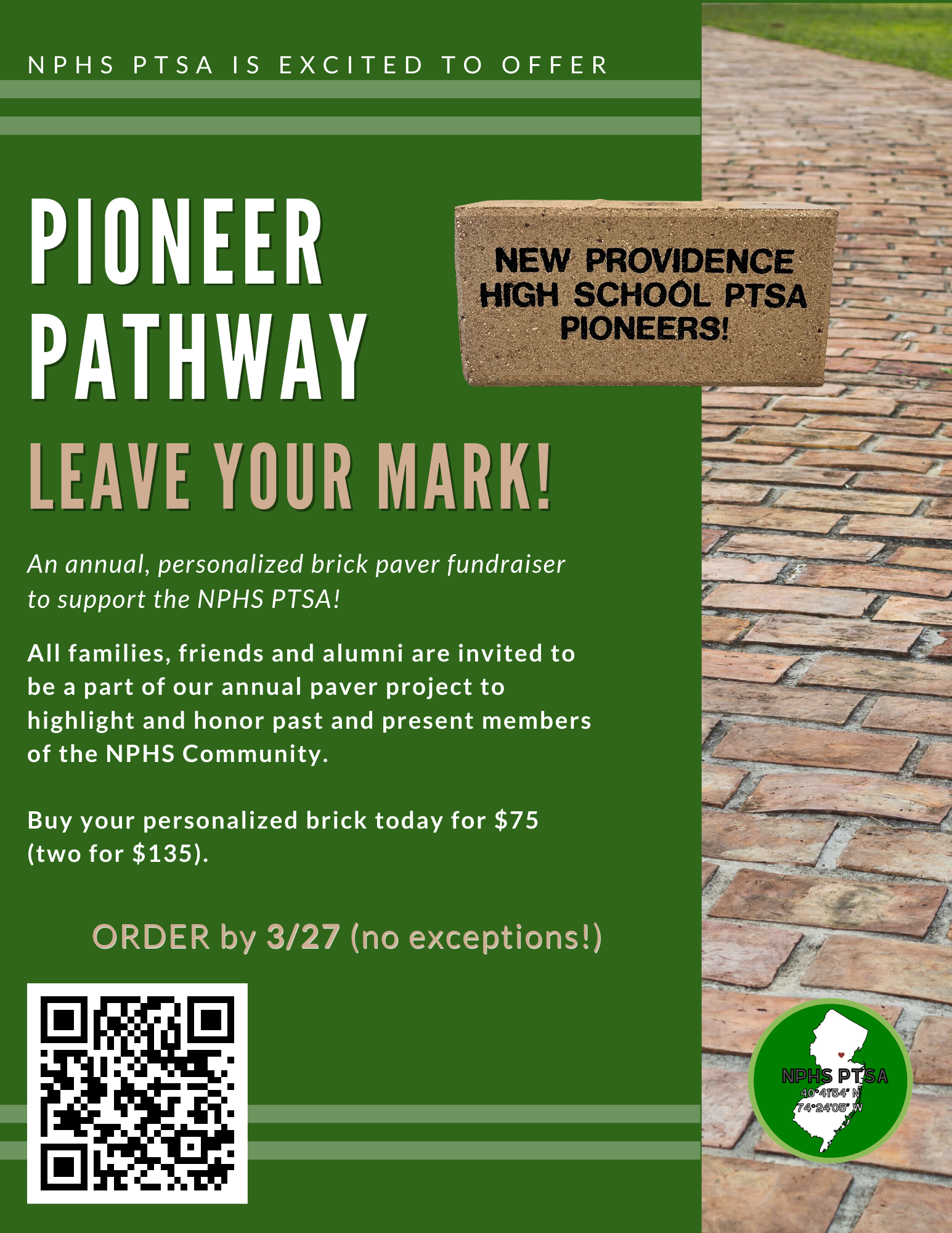Campaign cover image for 2023 Pioneer Pathway Brick Fundraiser