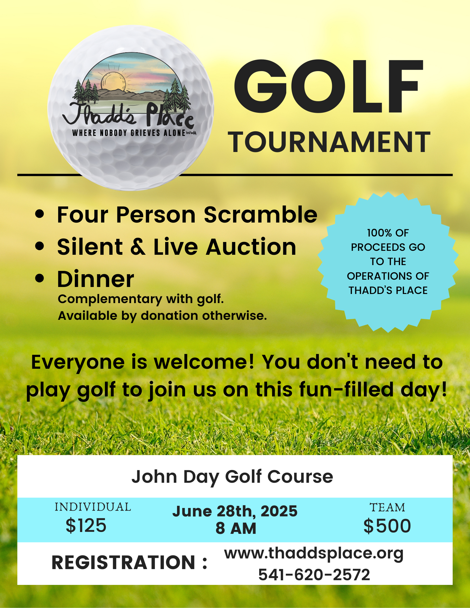 Campaign cover image for Thadd's Place Annual Golf Tournament