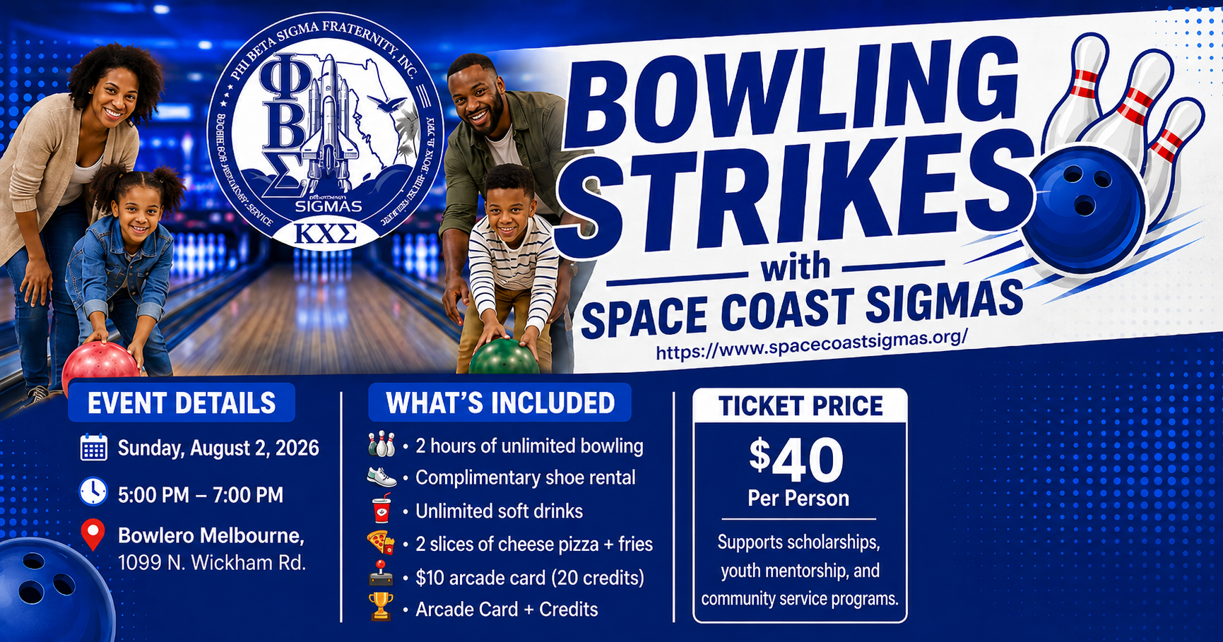 Campaign cover image for Bowling Strikes with Space Coast Sigmas
