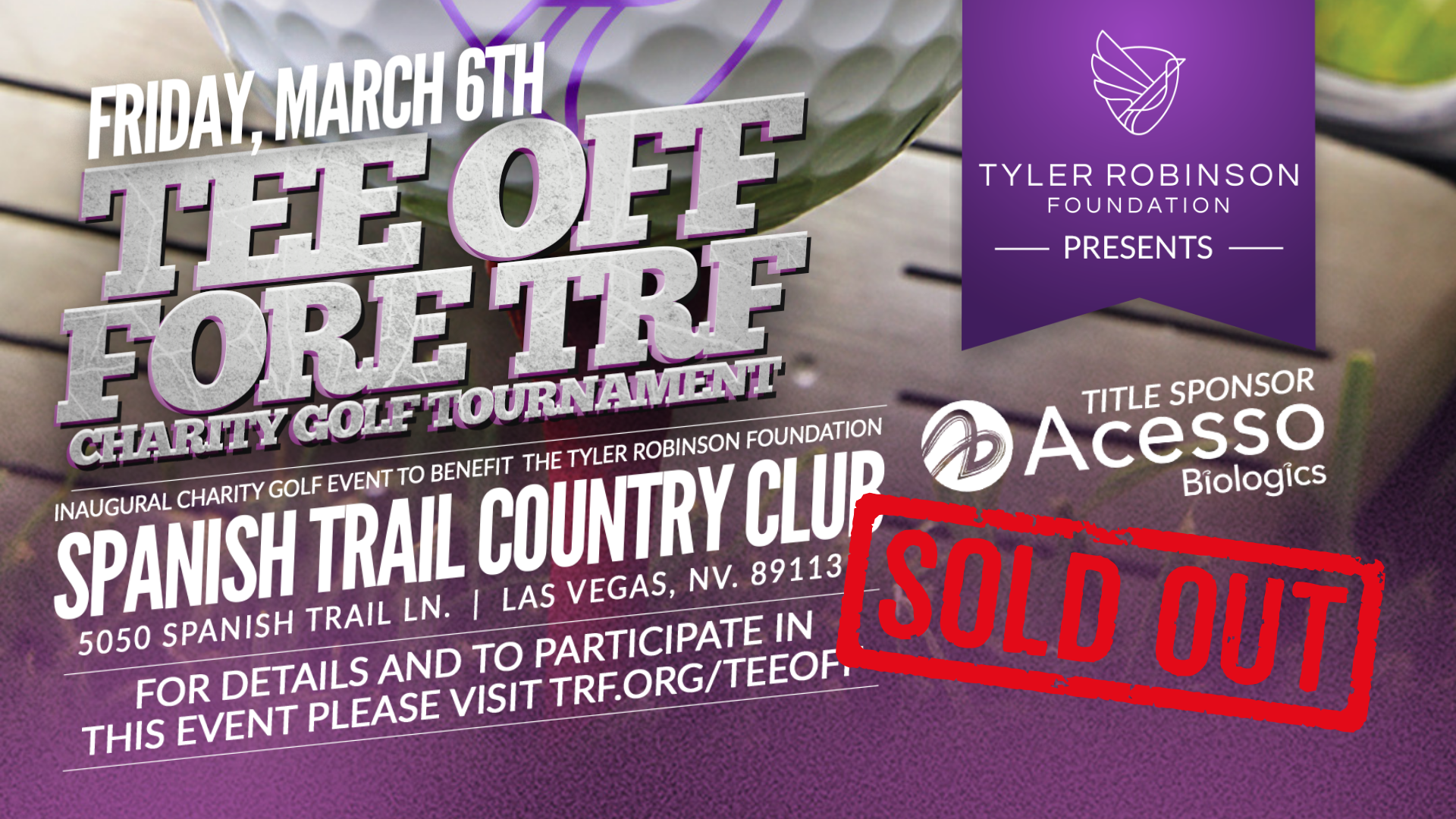 Campaign cover image for Tee Off Fore TRF - Inaugural Golf Tournament