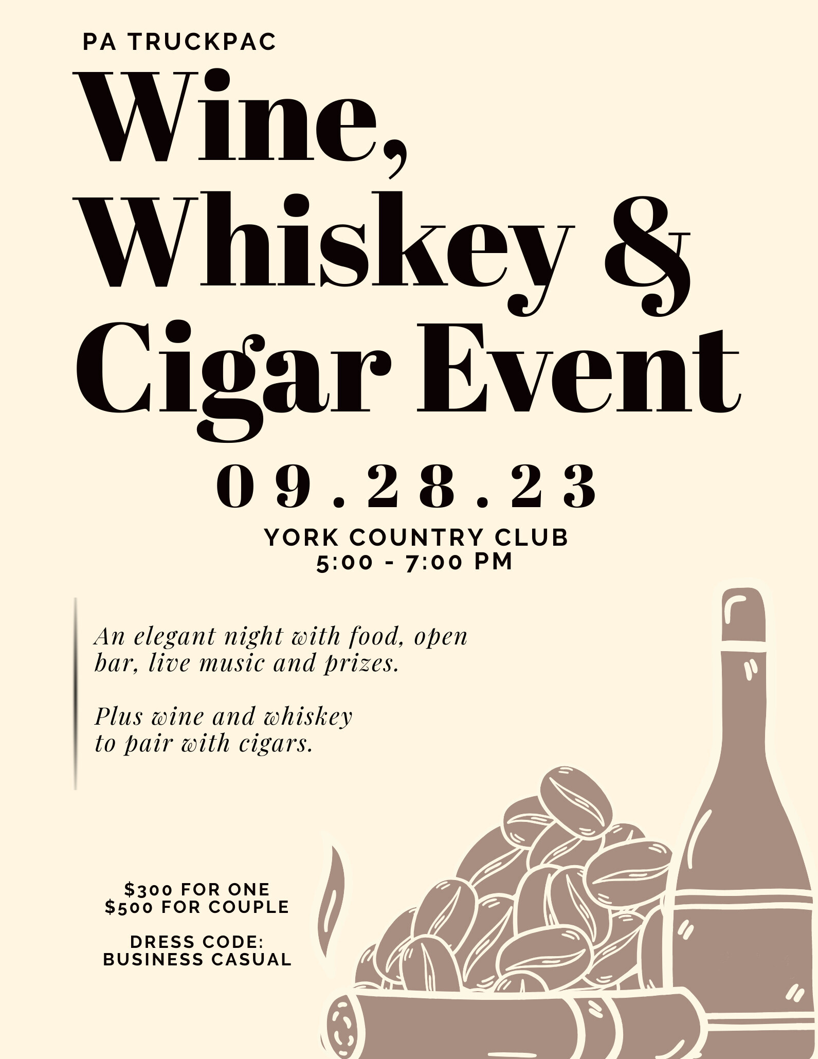 Campaign cover image for Wine, Whiskey and Cigar Event