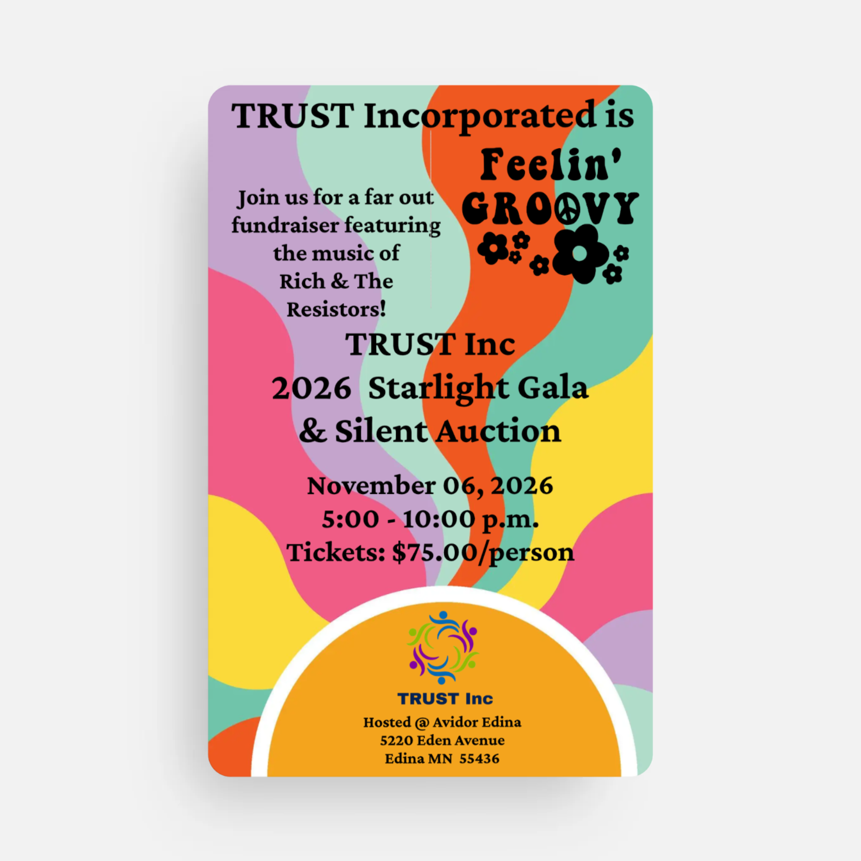 Campaign cover image for TRUST Inc 2026 Feelin' Groovy Gala