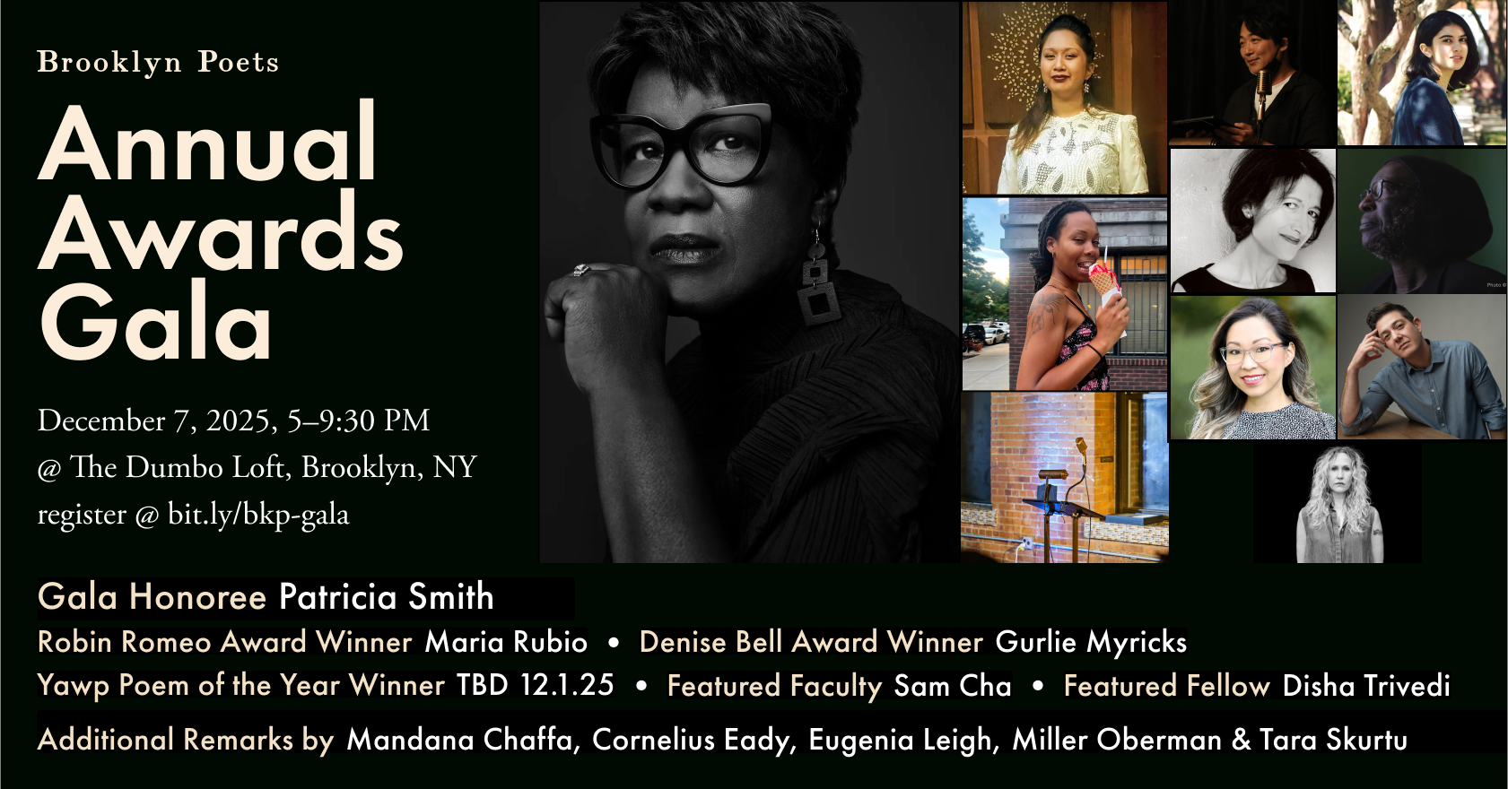 Campaign cover image for Brooklyn Poets 2025 Annual Awards Gala honoring Patricia Smith