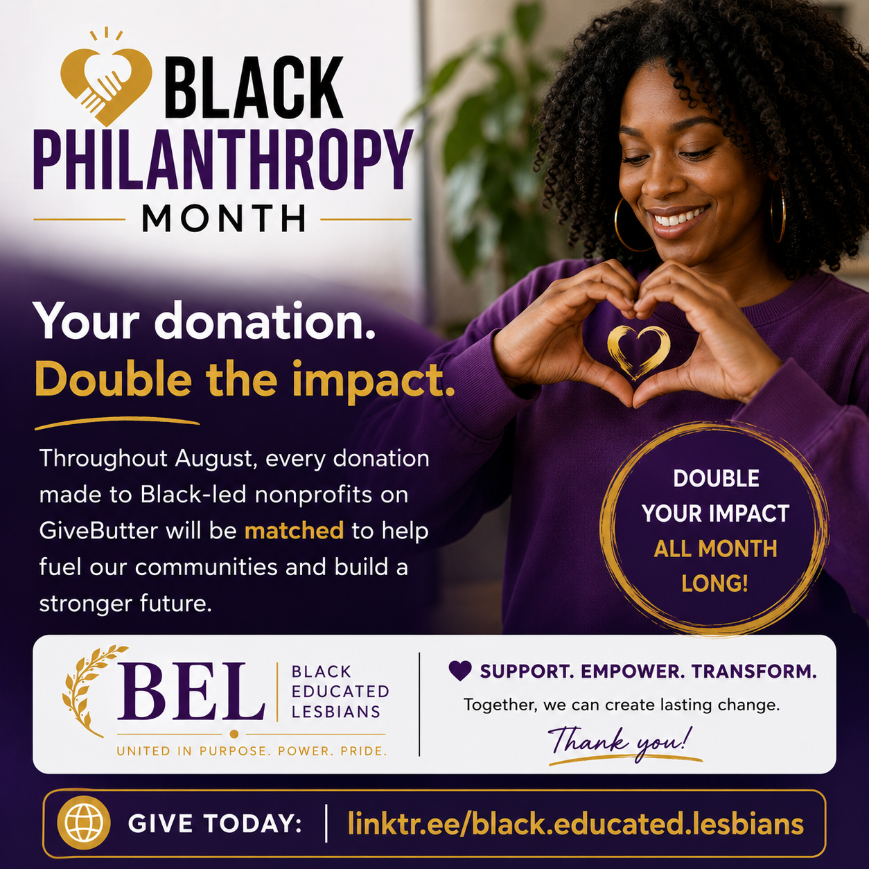 Campaign cover for Double Your Impact for BEL During Black Philanthropy Month