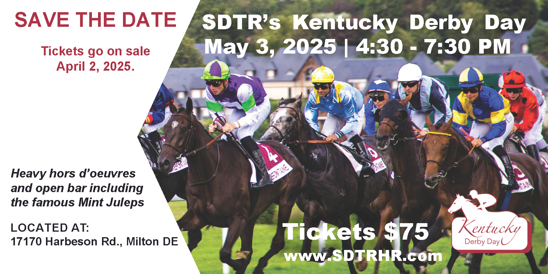 Campaign cover image for SDTR's Kentucky Derby Day