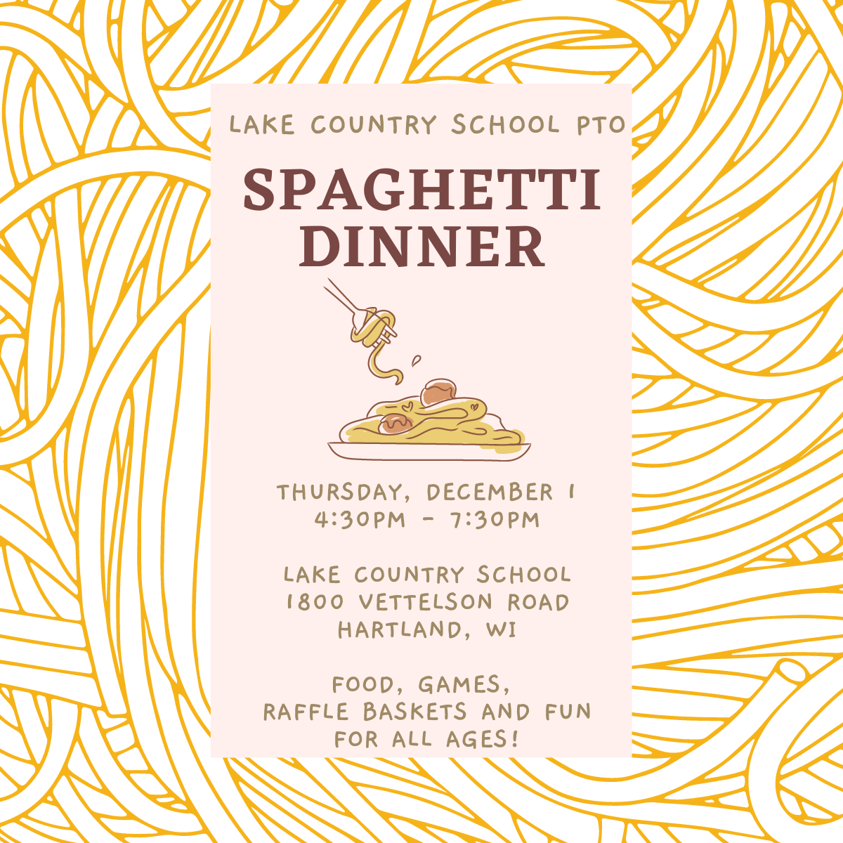 Campaign cover image for Lake Country School Spaghetti Dinner