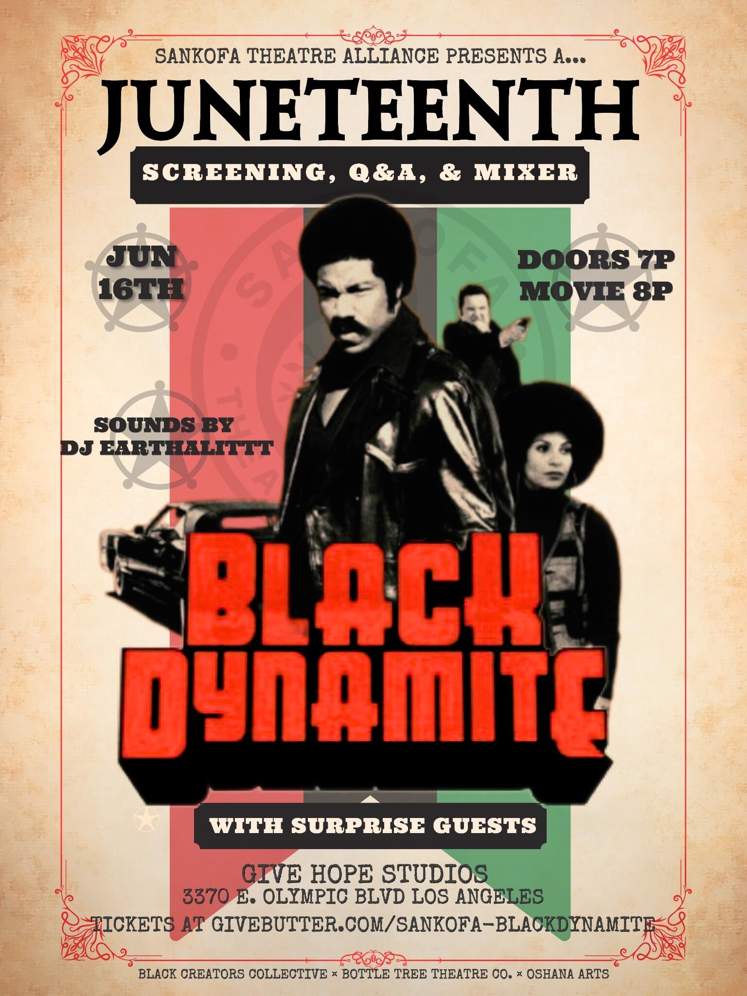 Campaign cover image for Sankofa Theatre Alliance Presents: A Pre- Juneteenth Screening of Black Dynamite!