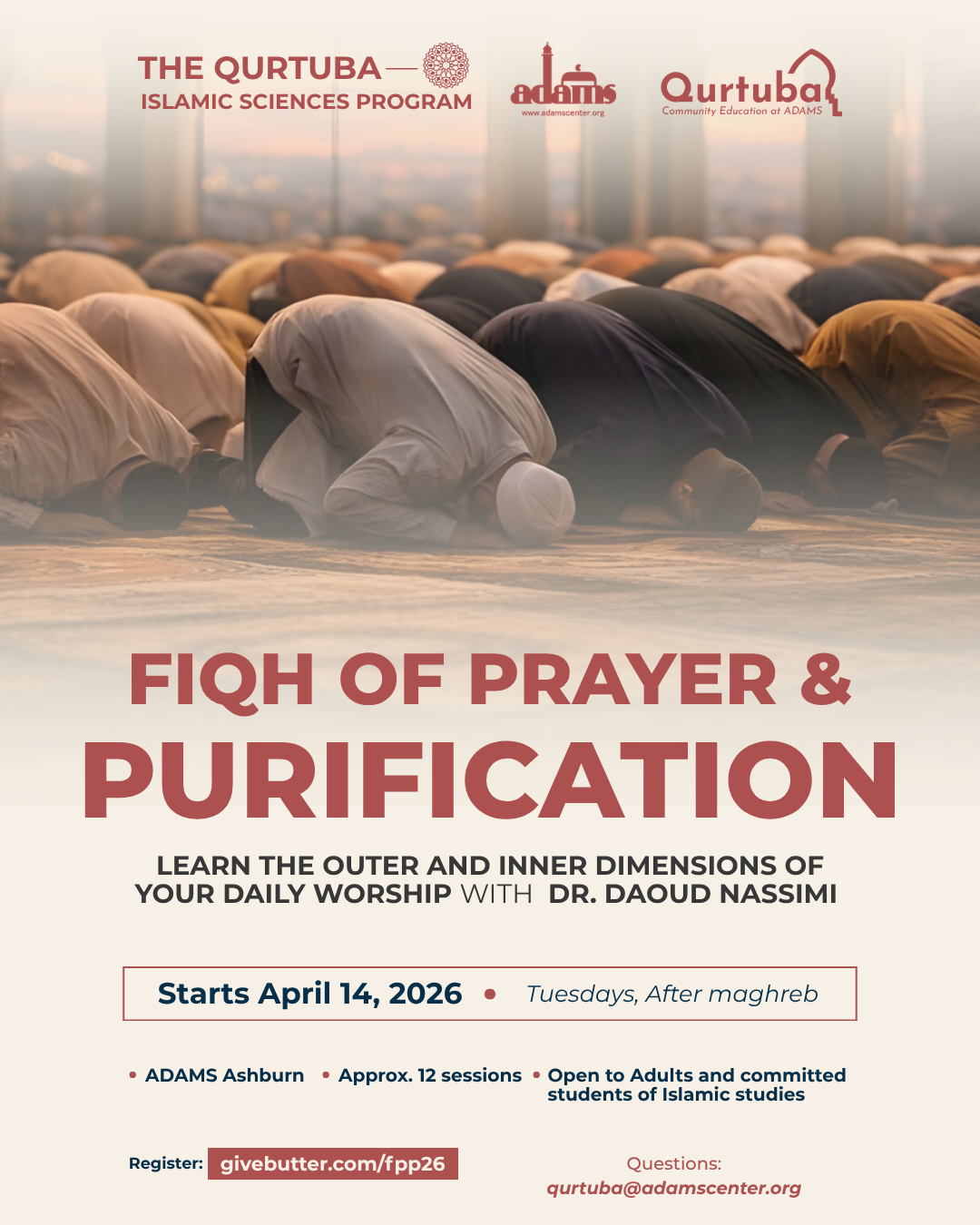 Campaign cover image for Fiqh of Prayer and Purification - ADAMS Ashburn