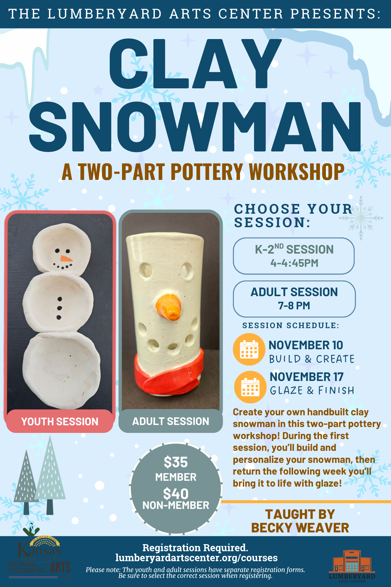 Campaign cover image for Snowman Pinch Pots - Adult Session