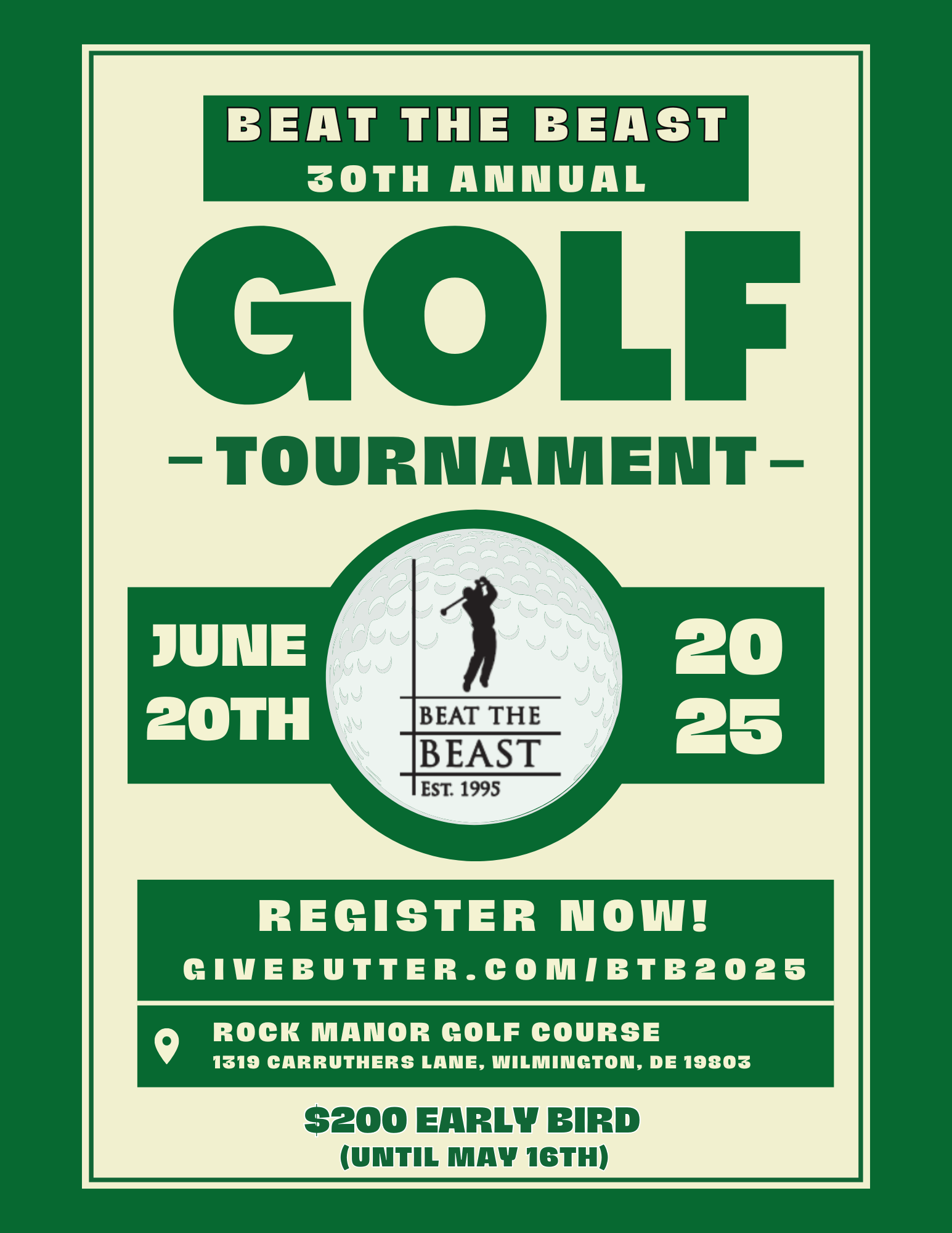 Campaign cover image for Beat The Beast - Golf Tournament 2025