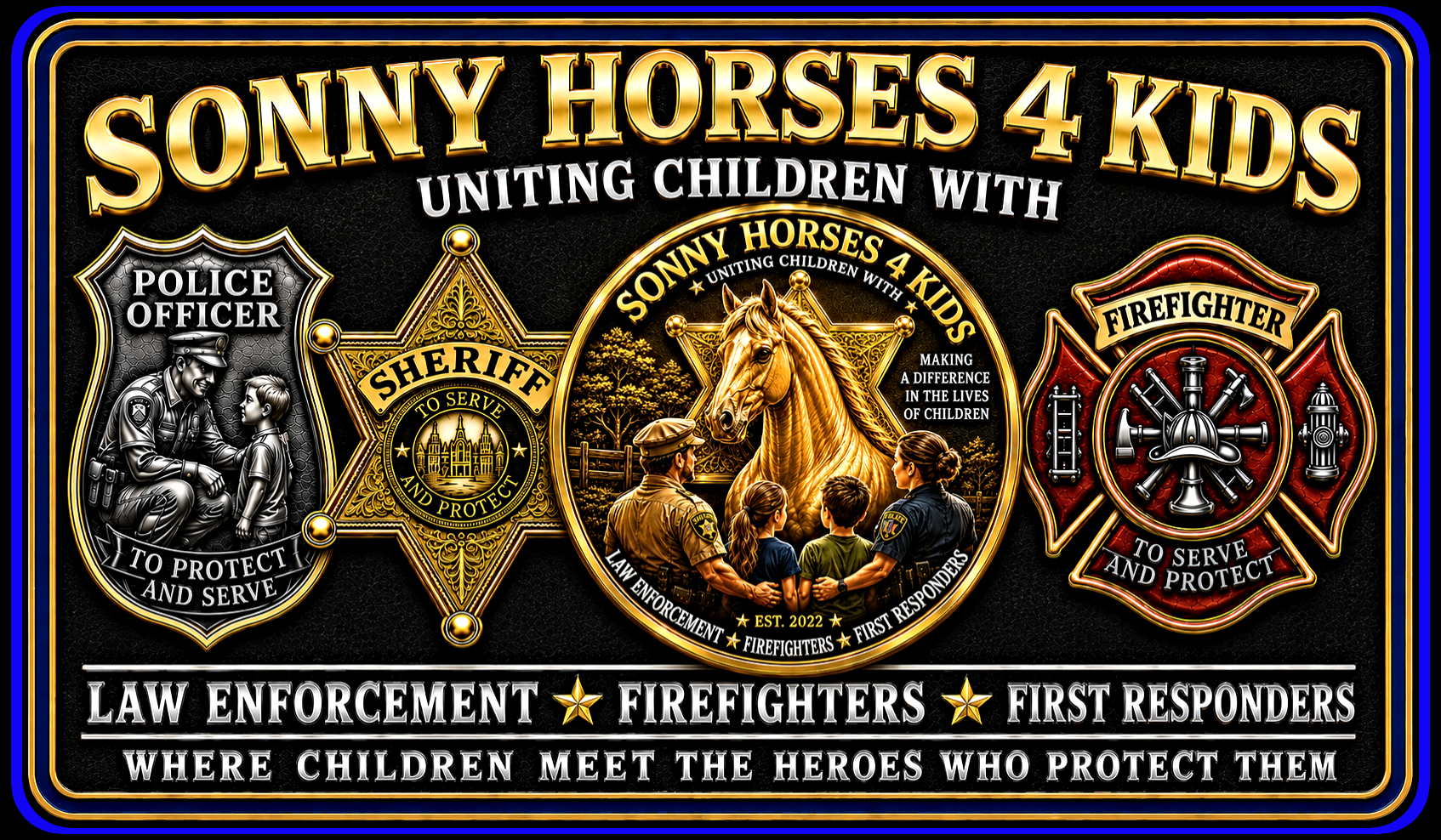 Campaign cover for Sonny Horses 4 Kids Unites Children with Law Enforcement - A Children's Public Non-Profit 501c3 Charity EIN# 92-2983467