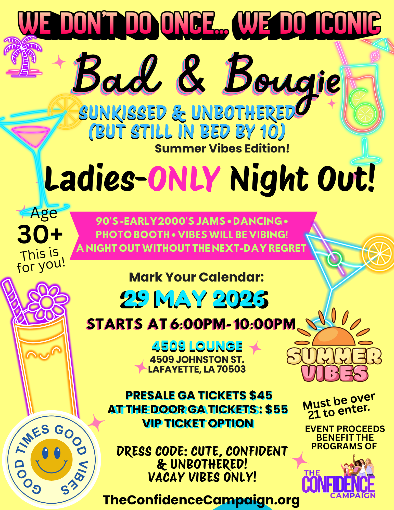 Campaign cover image for Bad & Bougie (But In Bed by 10) Ladies-ONLY Night Out! (Summer Edition)
