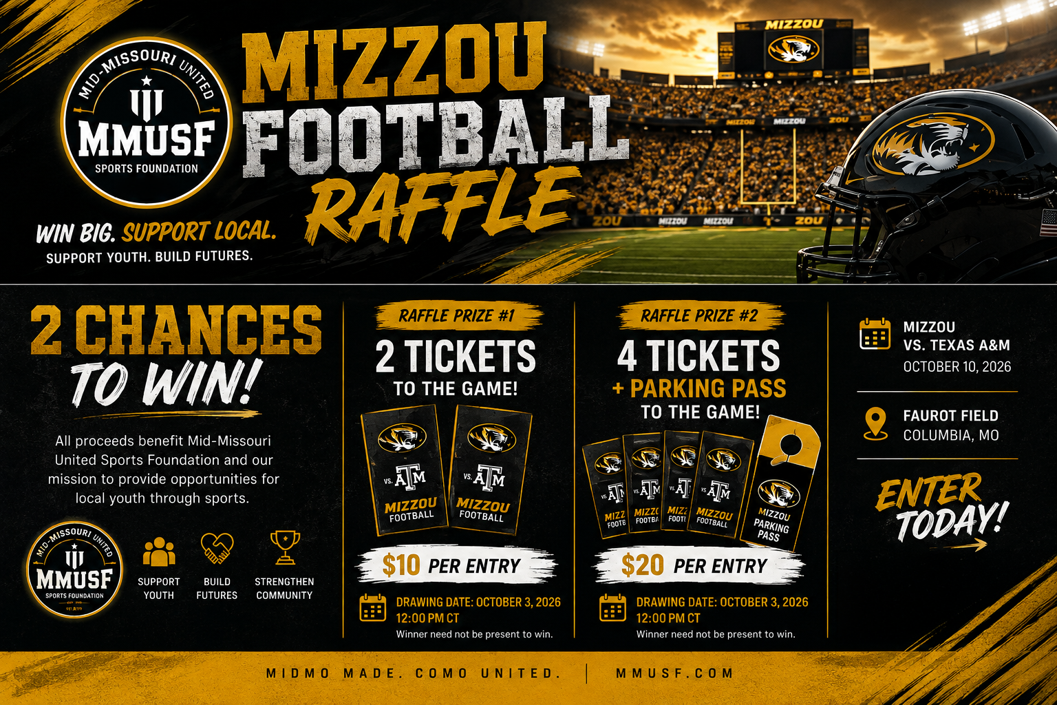 Campaign cover image for MMUSF Mizzou Football Raffle
