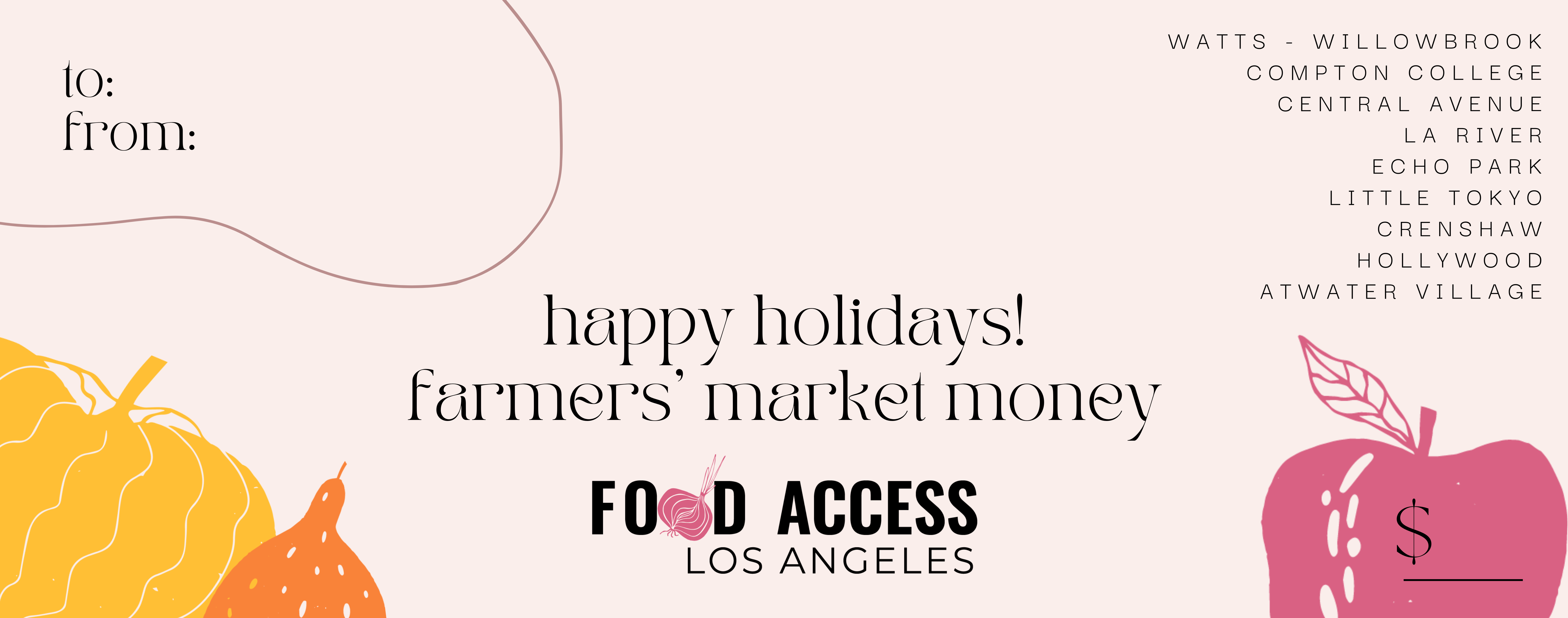 Campaign cover image for Farmers' Market Holiday Gift Market Money Drive