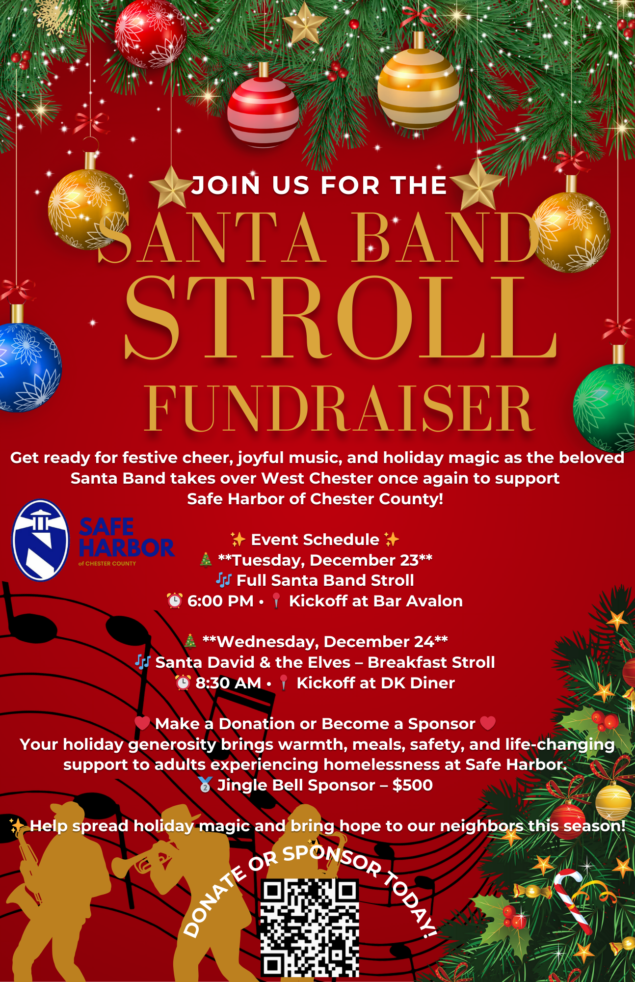 Campaign cover image for Santa Band Stroll Fundraiser
