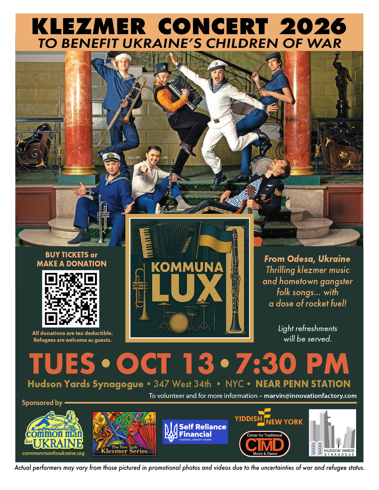 Campaign cover image for NY Klezmer Concert for Ukraine's Children of War