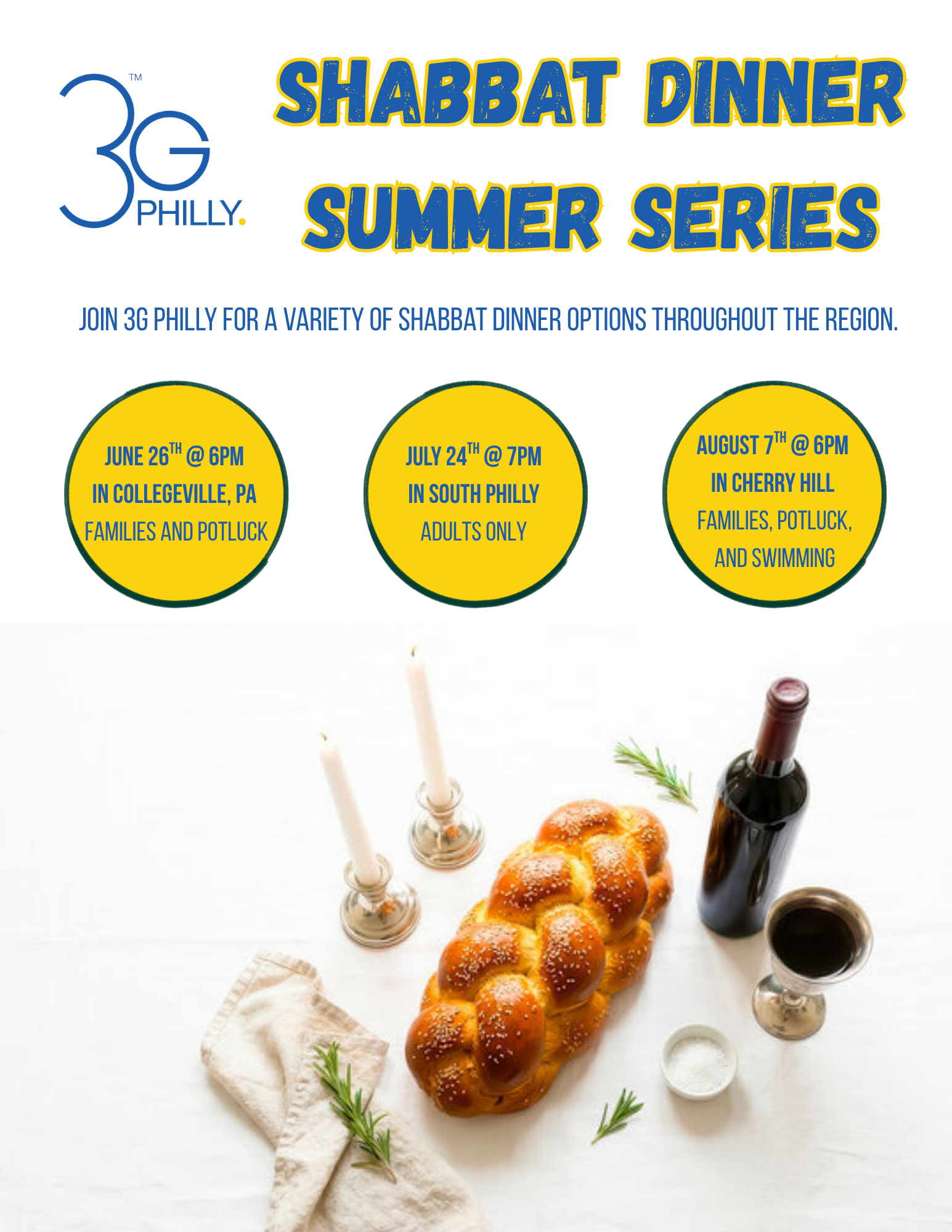 Campaign cover image for Shabbat Dinner Series (August)