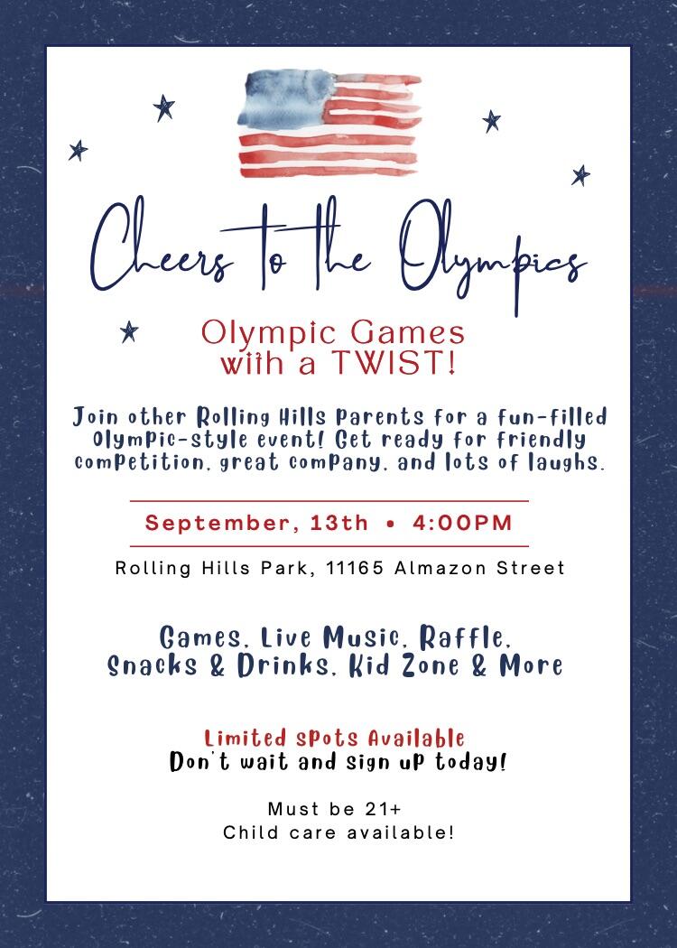 Campaign cover image for Cheers to the Olympics!  Welcome Back Rolling Hills