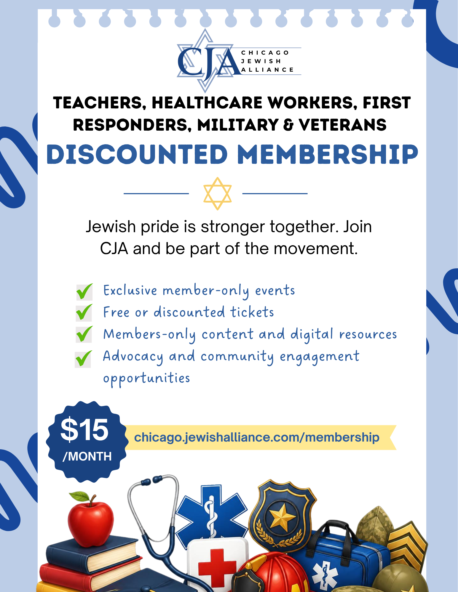 Campaign cover for CJA: Teachers, Healthcare Workers, First Responders & Military Discounted Membership