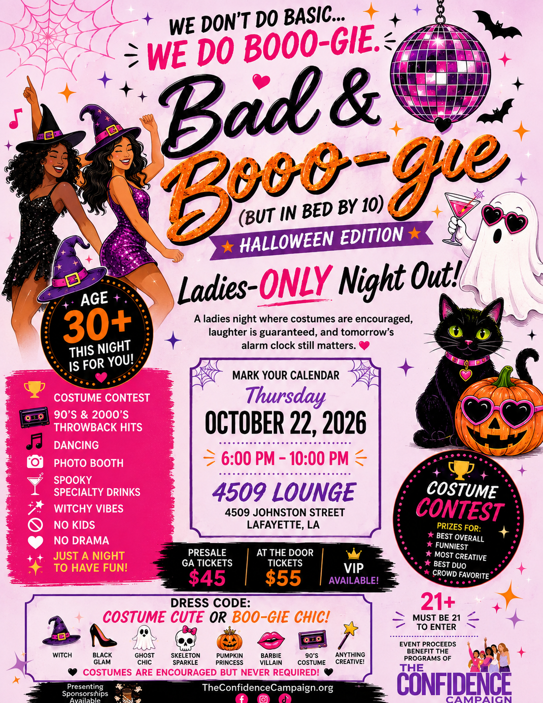 Campaign cover image for Bad & Boooo-gie (But In Bed by 10) Ladies-ONLY Night Out! (Halloween Edition)