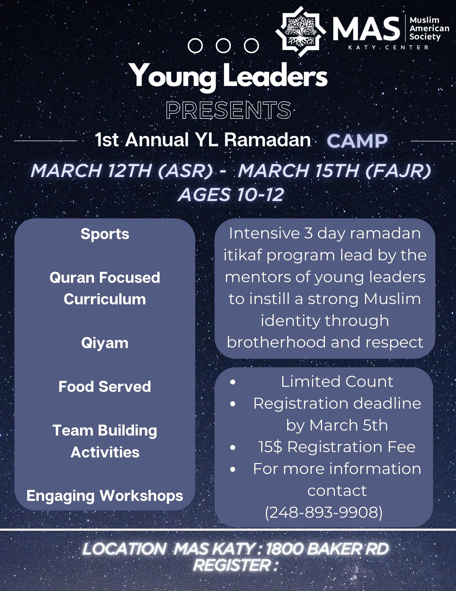 Campaign cover image for Young Leaders Ramadan Camp