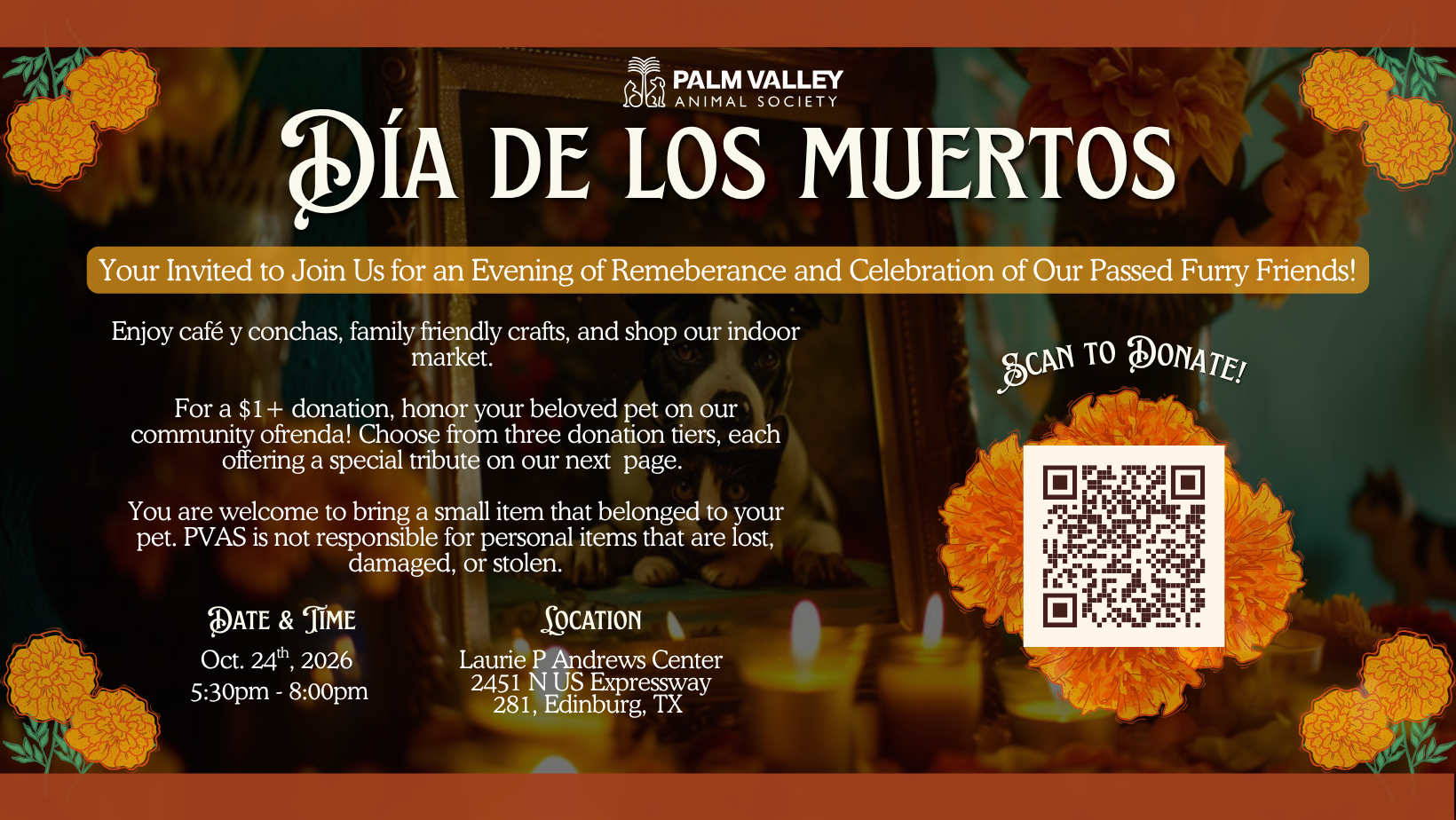 Campaign cover image for Dia de los Muertos Oct 24th