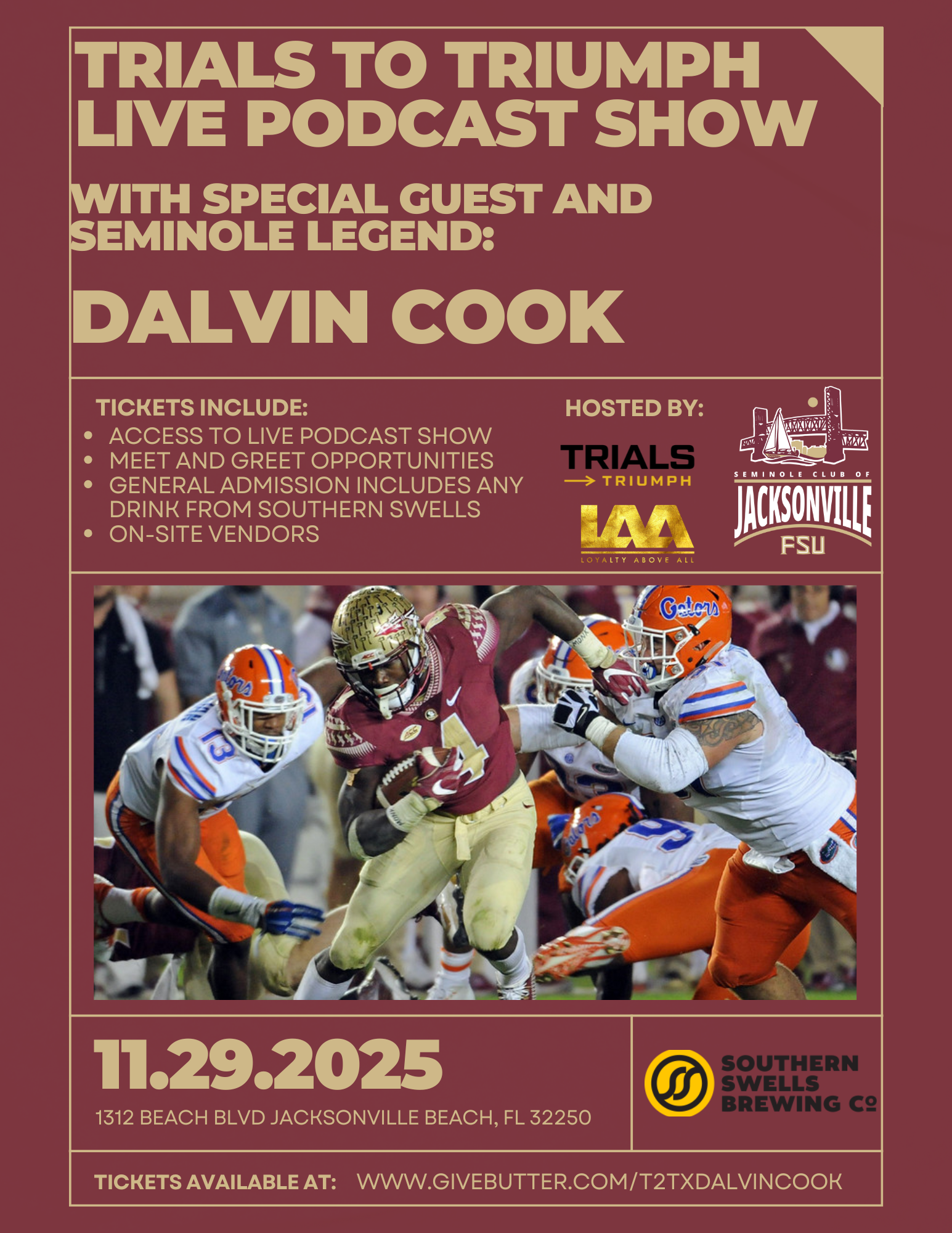 Trials to Triumph Live Podcast Show with Seminole Legend - Dalvin