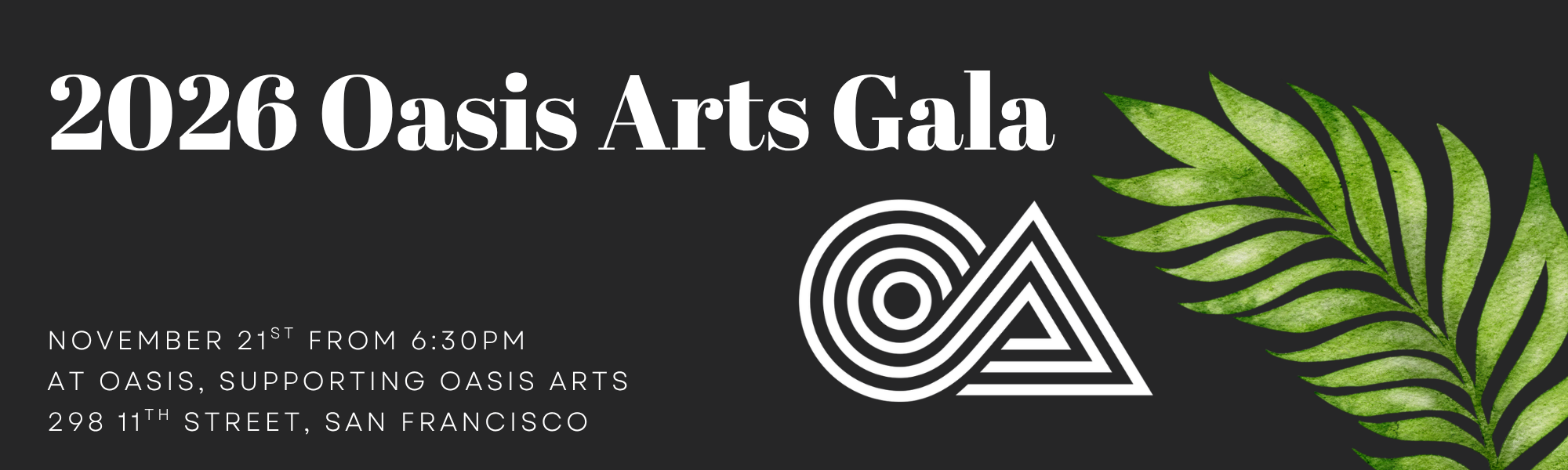 Campaign cover image for 2026 Oasis Arts Gala