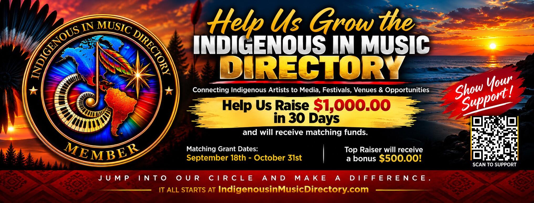 Campaign cover image for Help Us Grow the Indigenous in Music Directory