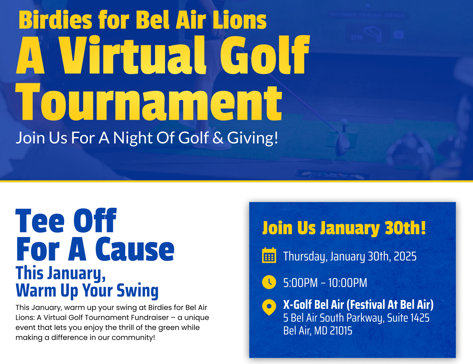 Campaign cover image for Birdies for Bel Air Lions:  Virtual Golf Event