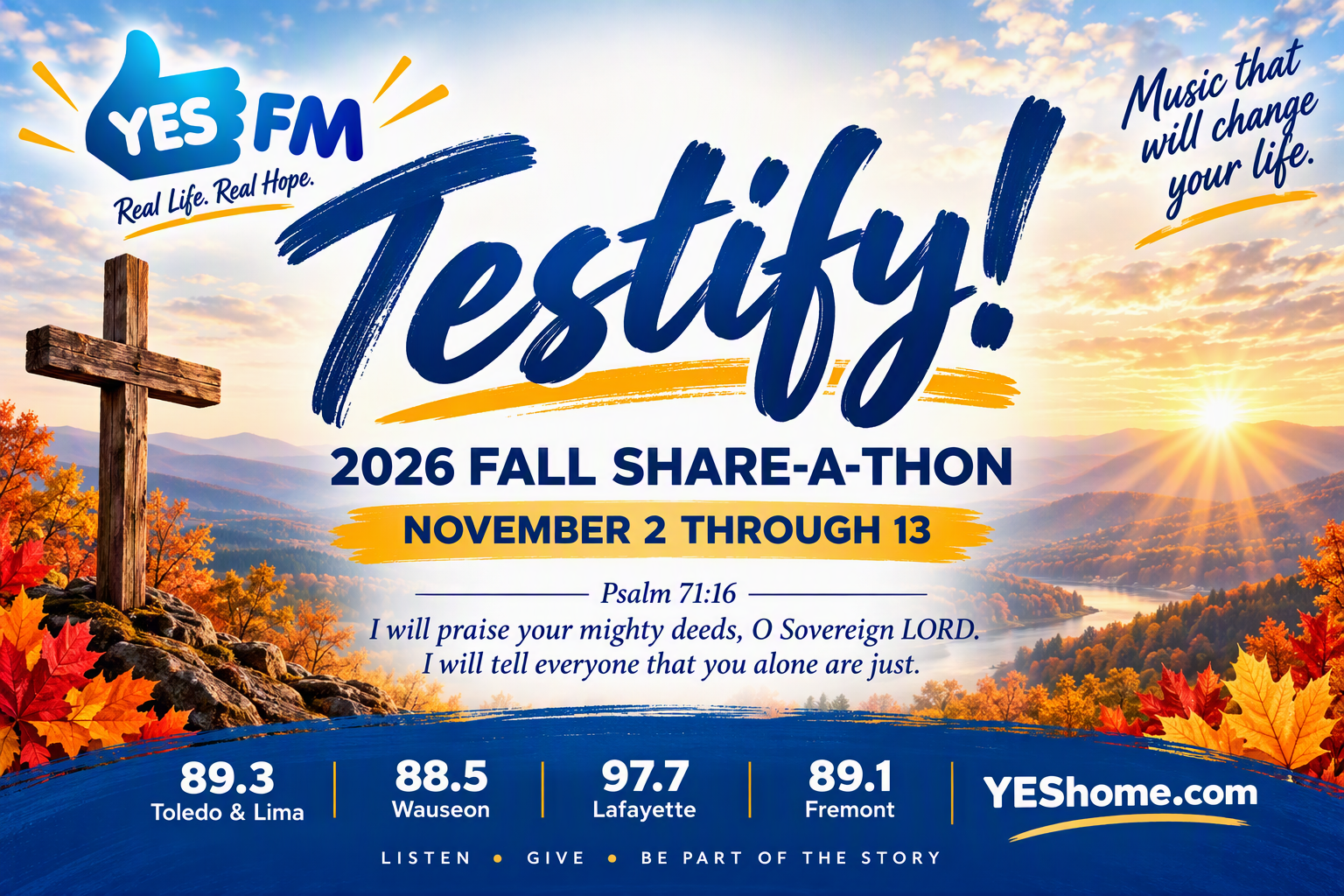 Campaign cover image for YES FM's Fall 2026 Share-A-Thon