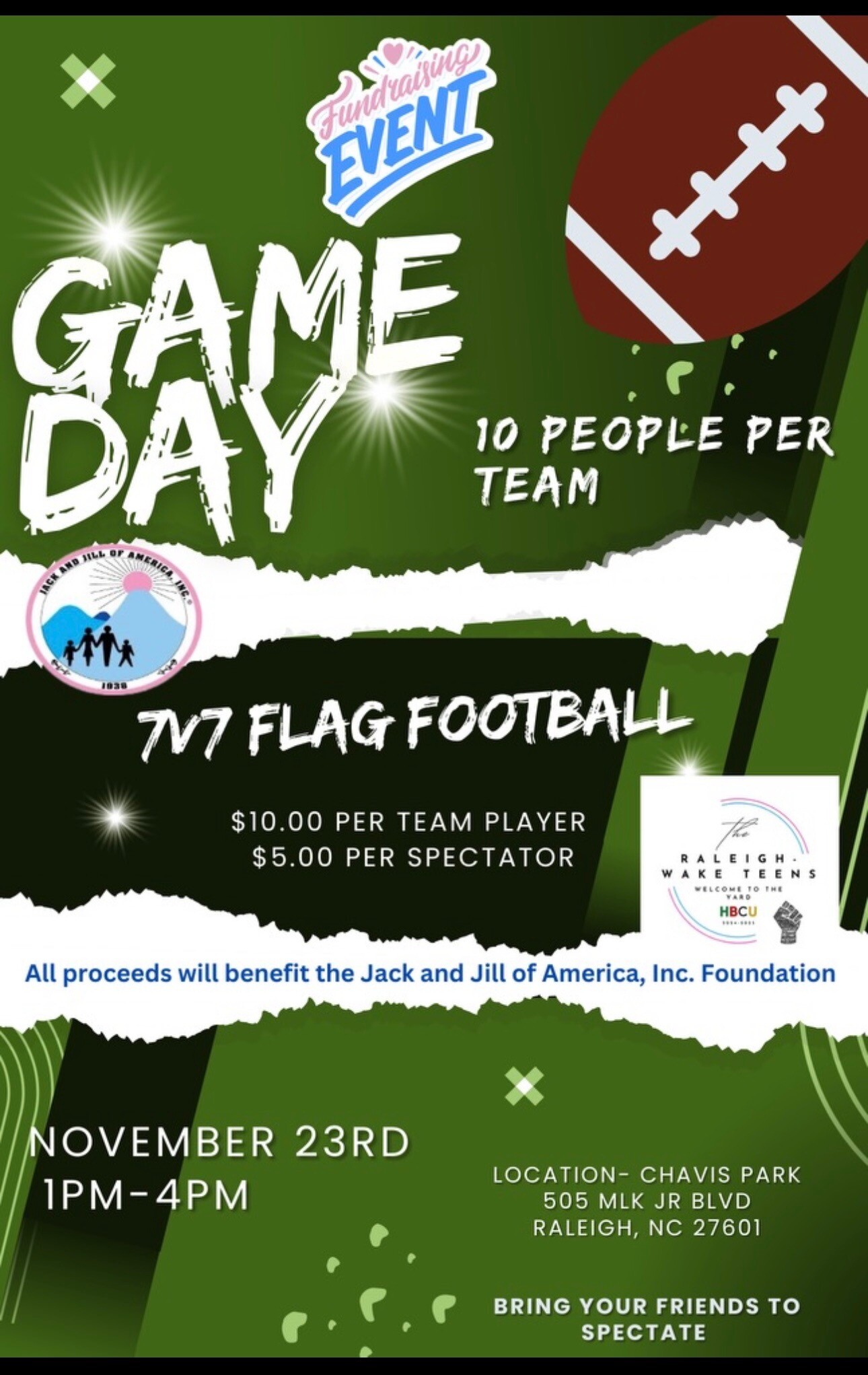 Campaign cover image for 7 on 7 Flag Football Fundraiser